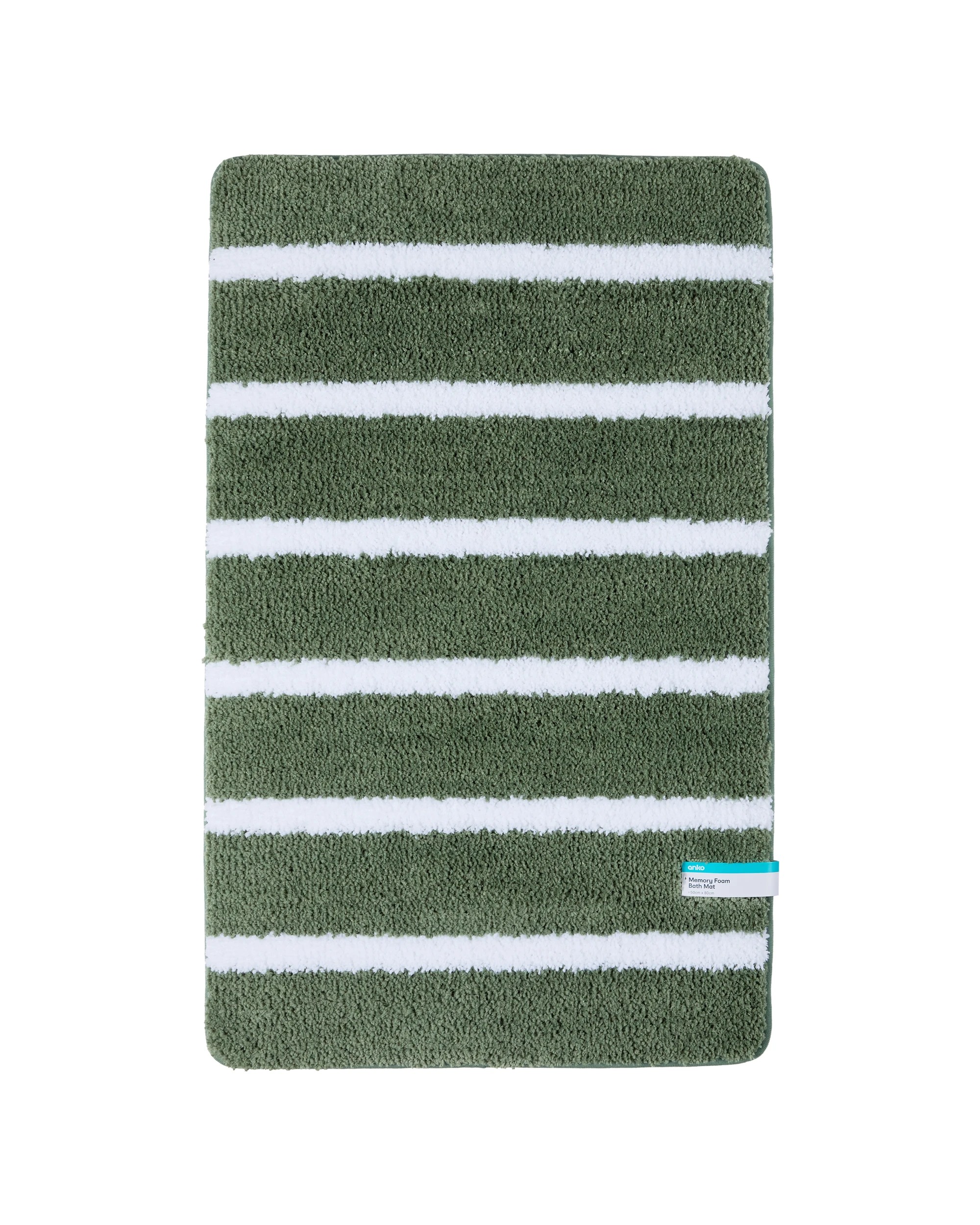 5 Memory Foam Bath Mat - Green Stripe, 5 of 5