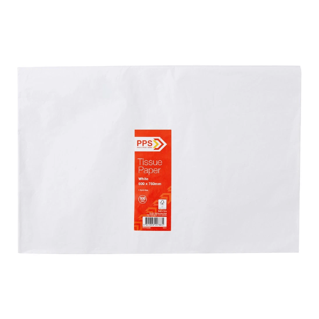 1 PPS Tissue Paper 500 x 750mm 100 Pack White, 1 of 2
