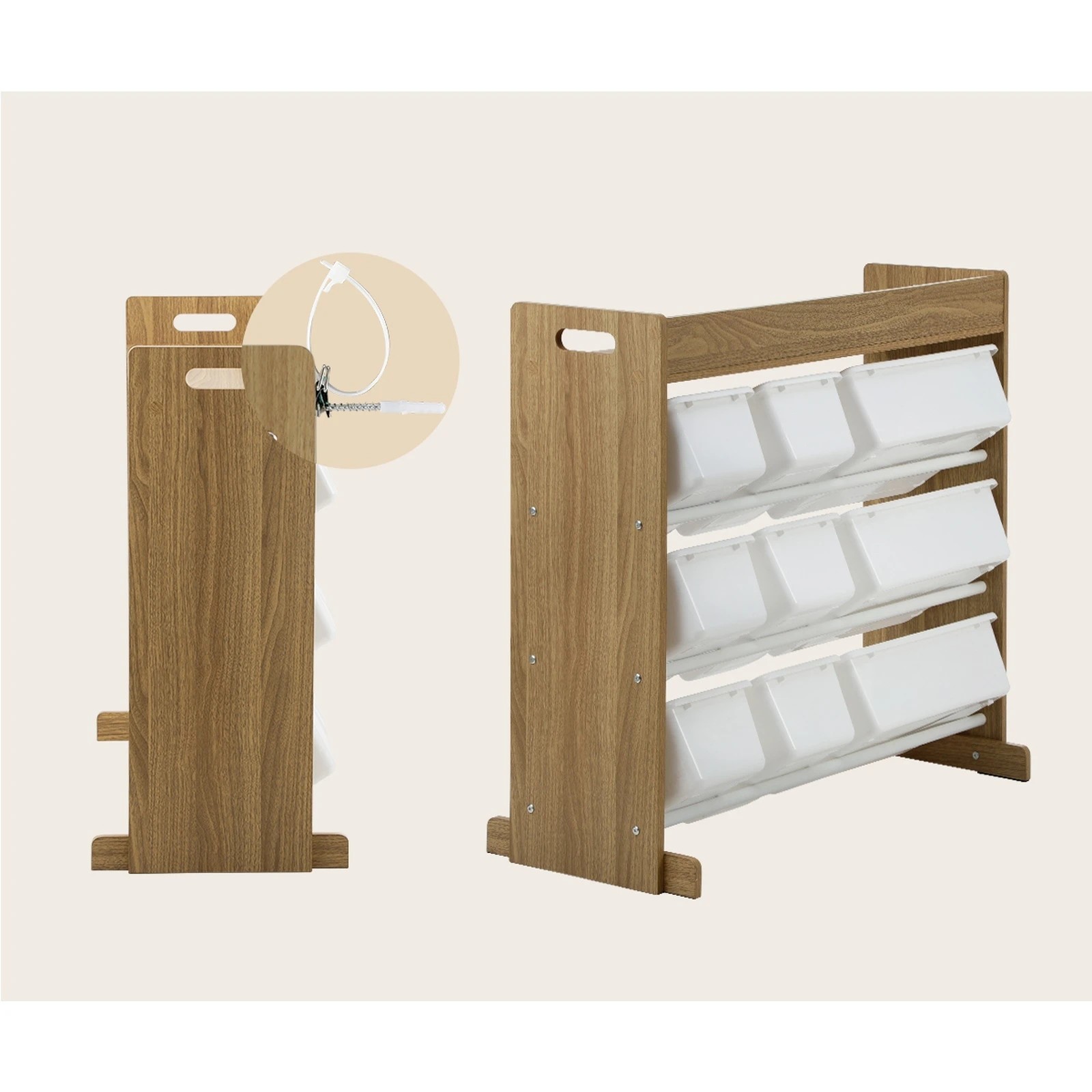 5 Oikiture 9 Bins Kids Toy Box Bookshelf Display Shelf Storage Rack - Multi, 5 of 10