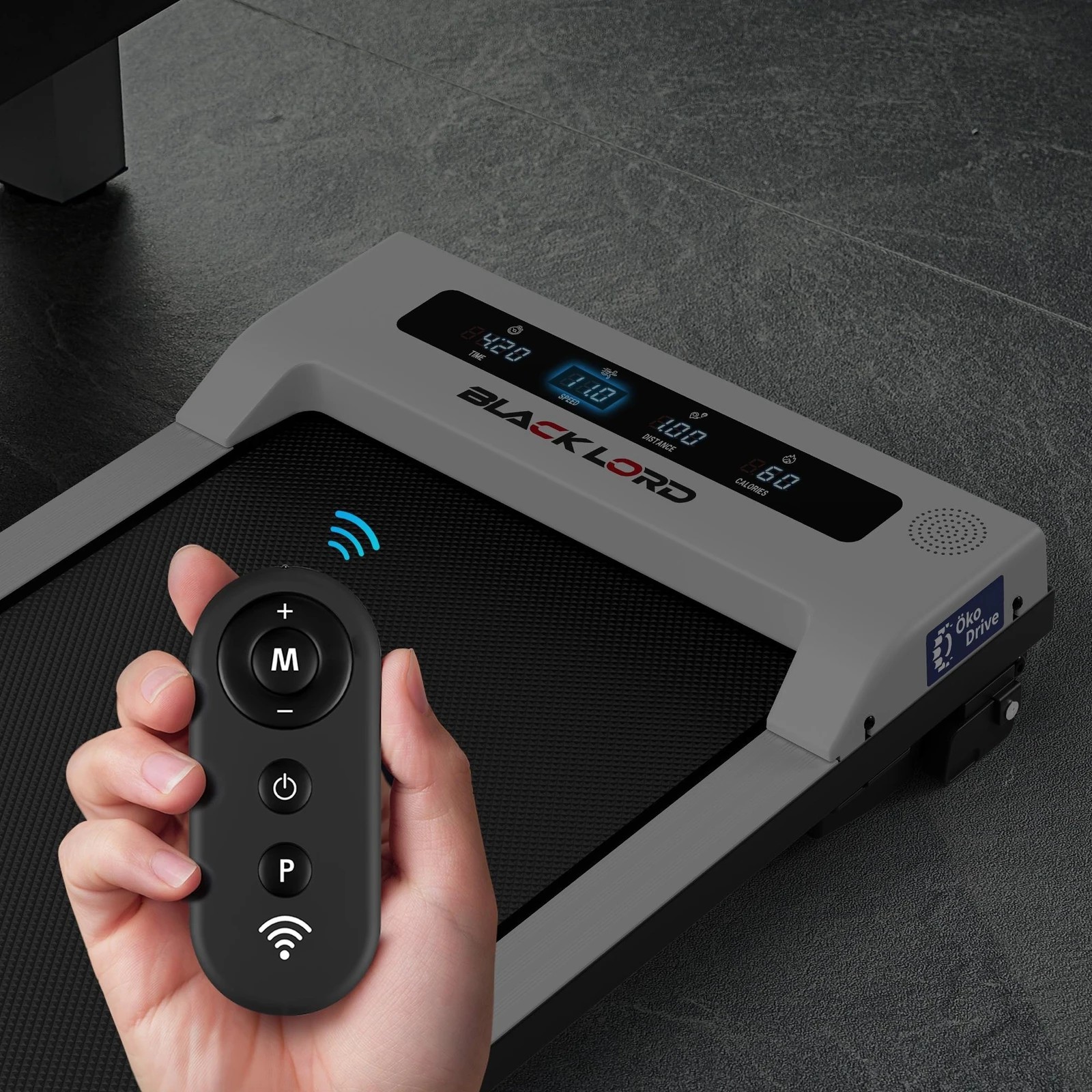 6 Black Lord Treadmill Electric Walking Pad Under Desk Home Office Fitness 38cm Belt - White, 6 of 10