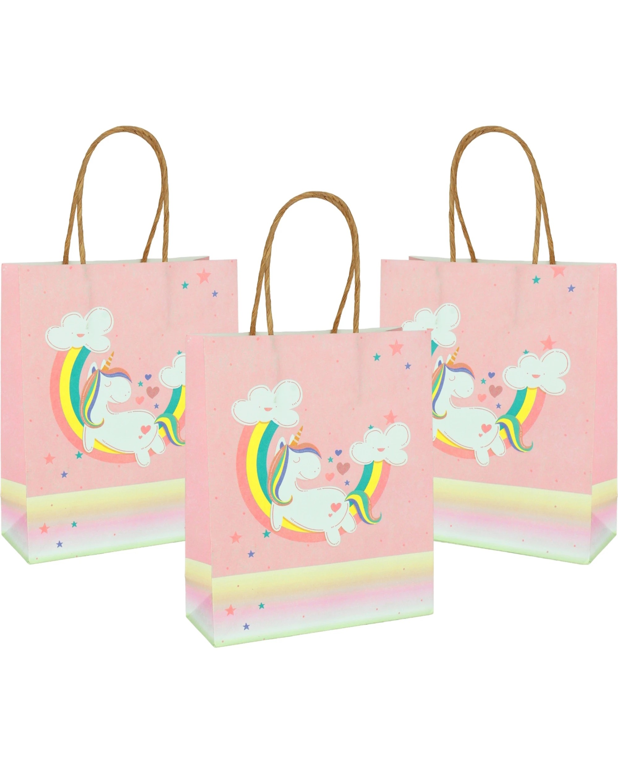 1 Partyrama Dreamy Unicorn Paper Gift Bags Pack of 5, 1 of 2