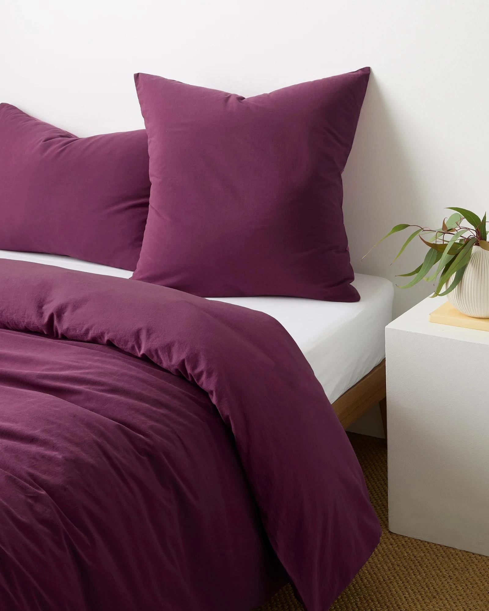 1 Arlo Stonewash European Pillowcase - Queen Bed - Pink, 1 of 2