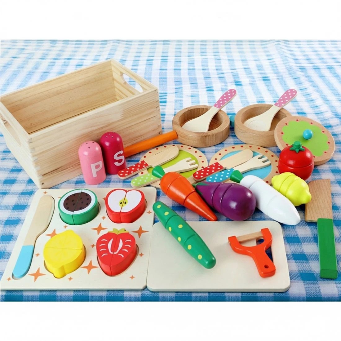 3 Keezi Kids Kitchen Play Set en Pretend Toys Cooking Utensils Pots Pans Food - Multi, 3 of 5