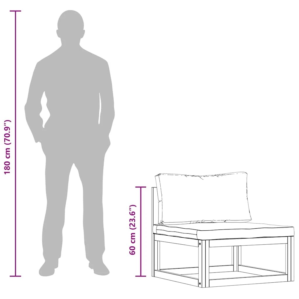 8 vidaXL Middle sofa Modular - Grey, 8 of 8