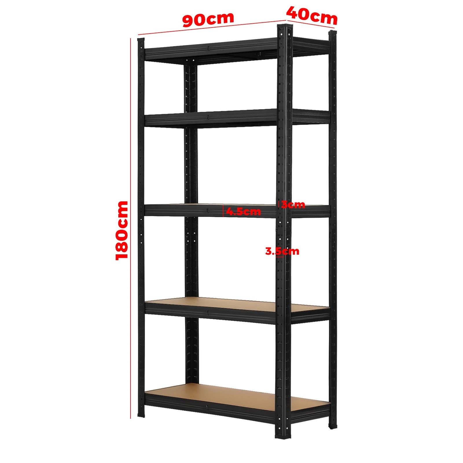 2 Sharptoo 2x1.8m Garage Shelving Shelves Warehouse Storage Rack Pallet Racking - Black, 2 of 6