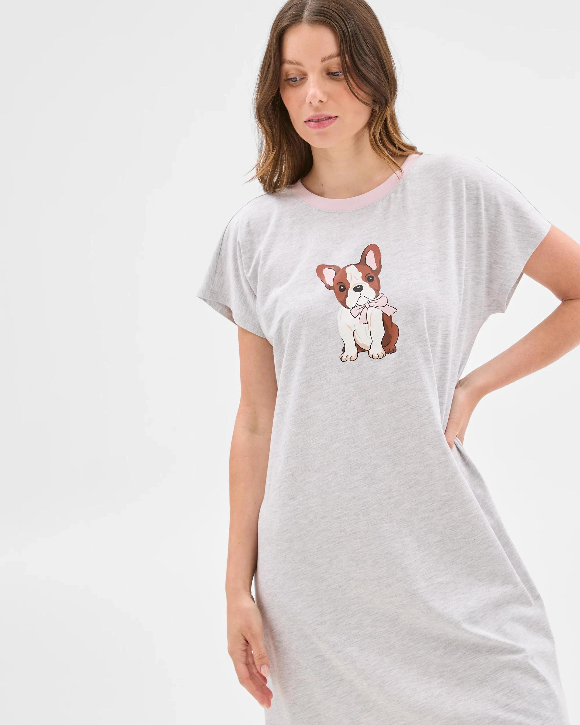 3 Target Woman Australian Cotton T-Shirt Nightie GREY DOG, 3 of 6