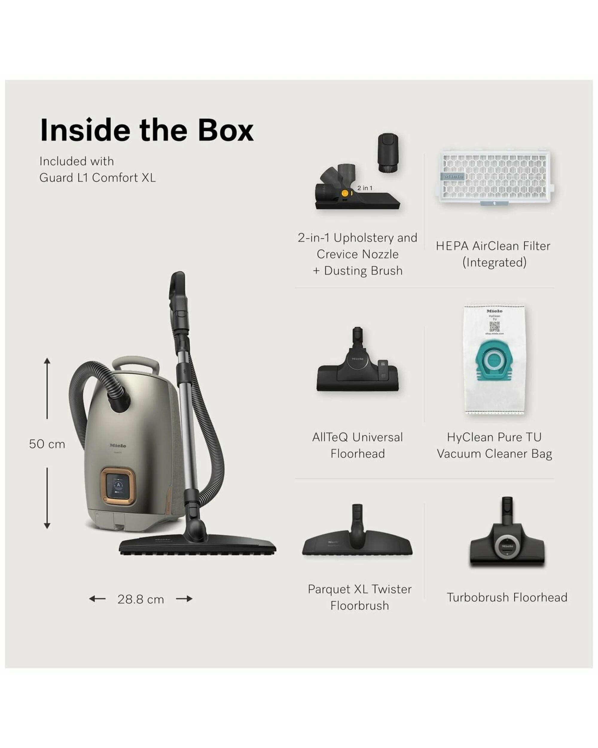6 Miele Guard L1 Comfort XL Bagged Vacuum Cleaner Titanium Pearl, 6 of 10