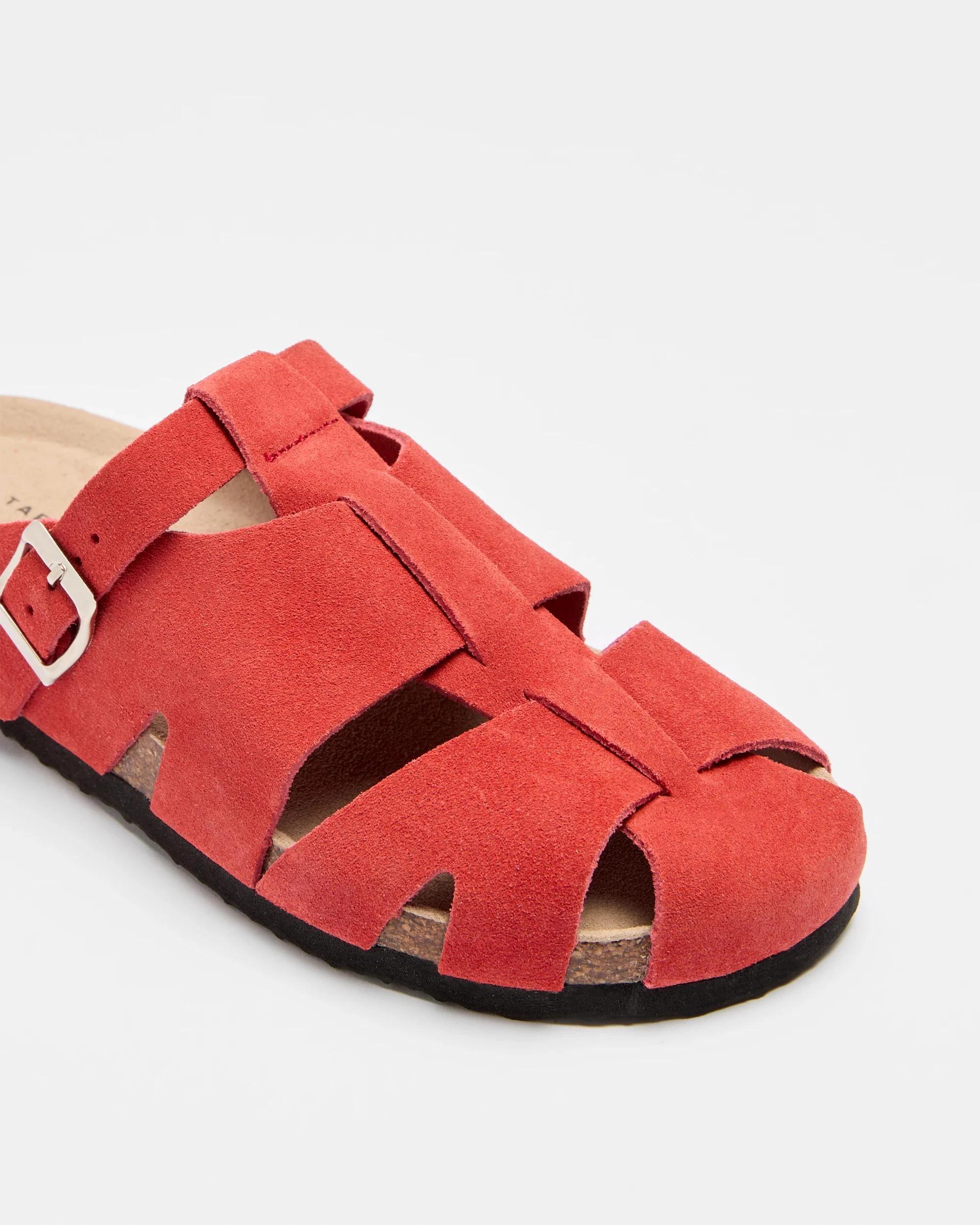 2 Target Woman Caged Leather Moulded Cork Sandal - Nita RED, 2 of 3