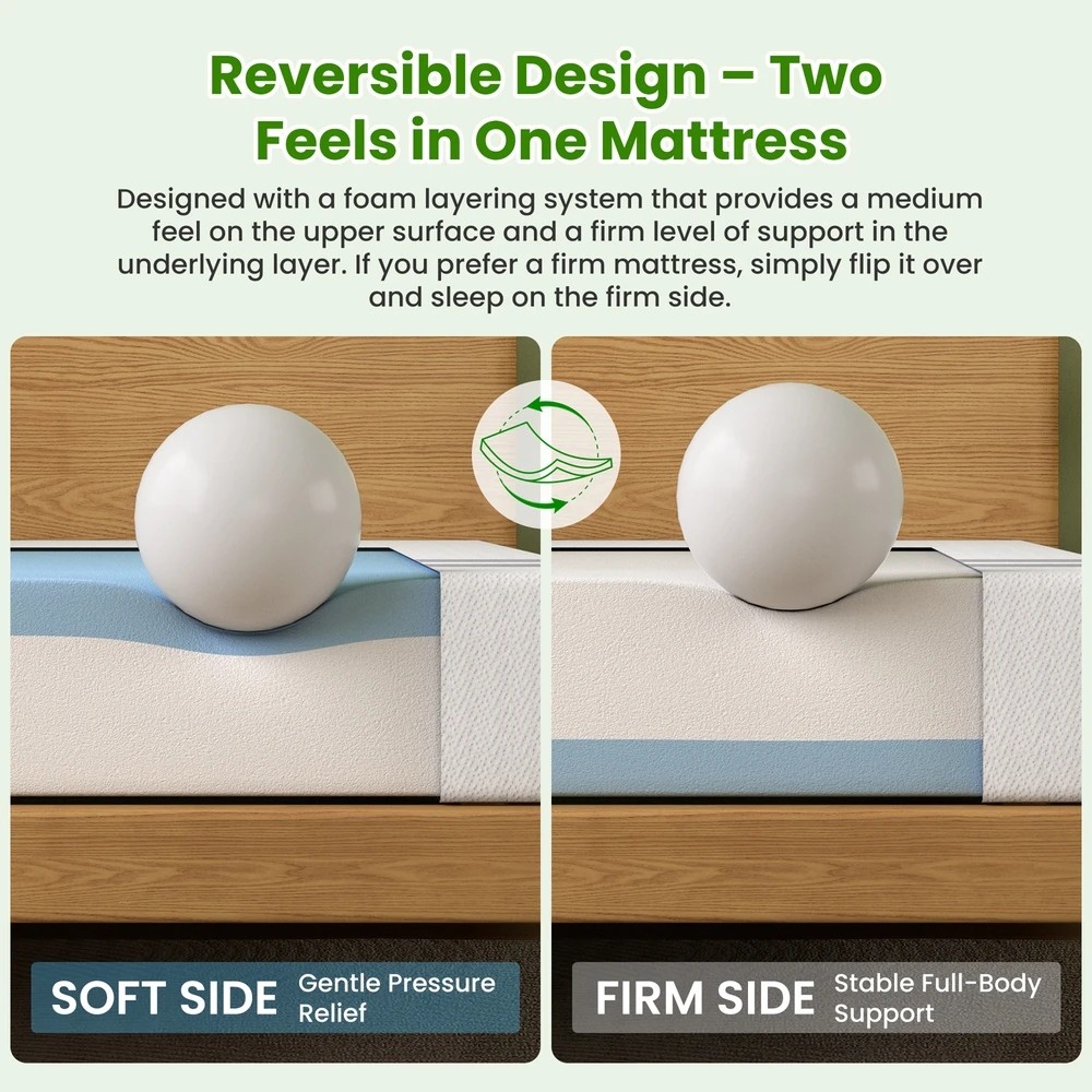 9 BedStory Queen Memory Foam Mattress 20cm Cooling Gel Foam Mattress in a Box Medium Soft Feel - Queen Bed - White, 9 of 10