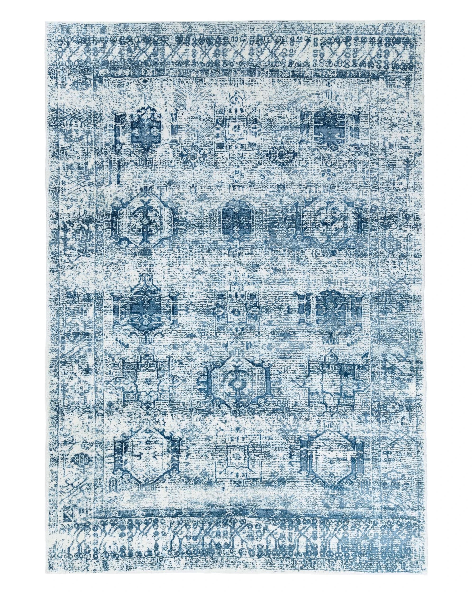 1 Loopsie Koni Tribal Washable Rug-400cm x 300cm - Blue, 1 of 6