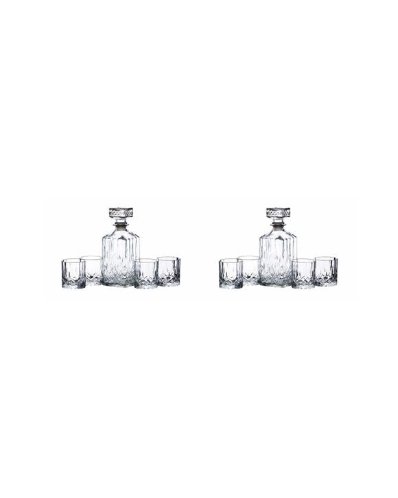 BarCraft 10pc Whiskey 900ml Decanter With Glass Tumblers - Clear