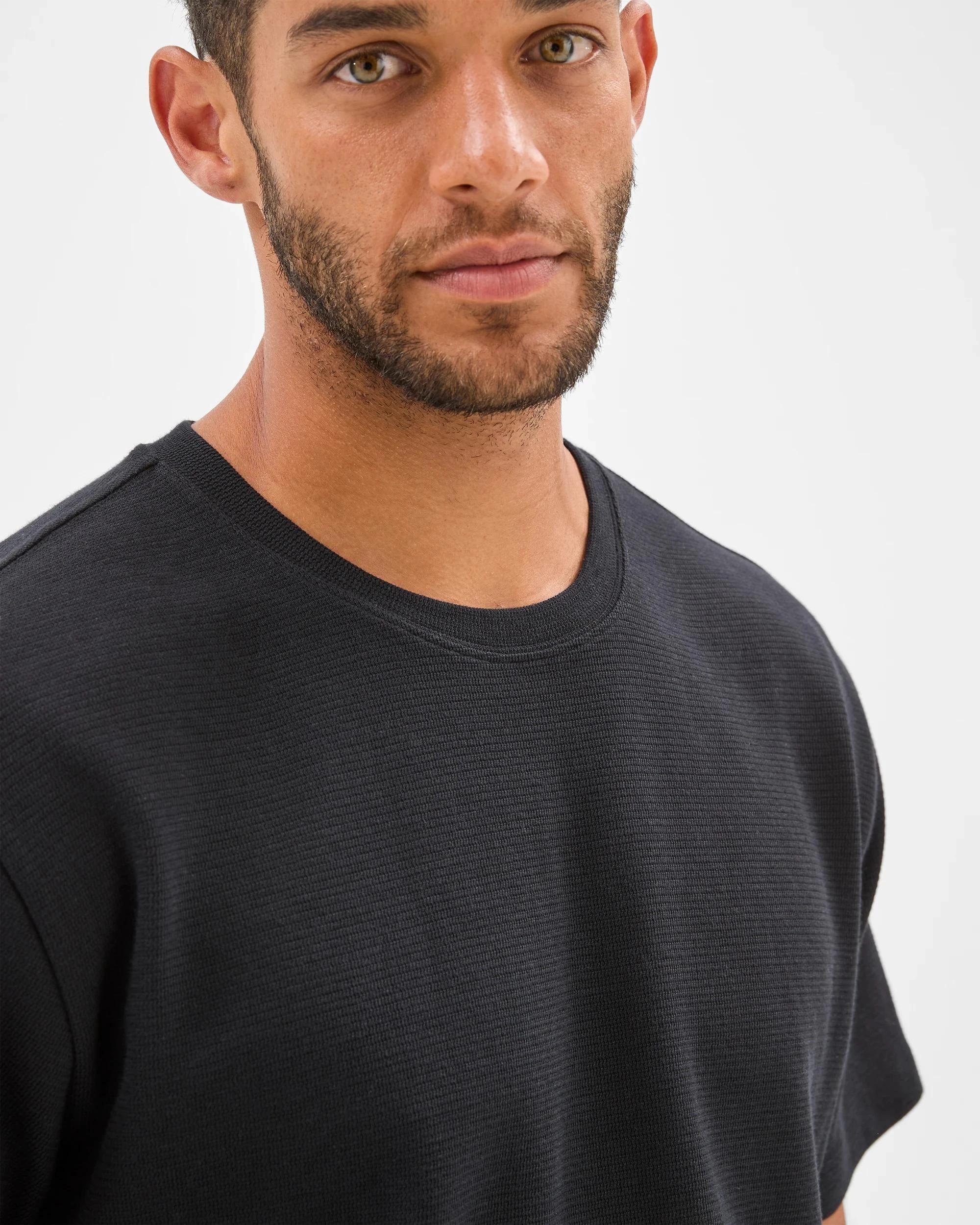 6 Target Australian Cotton Blend Textured T-Shirt BLACK, 6 of 6