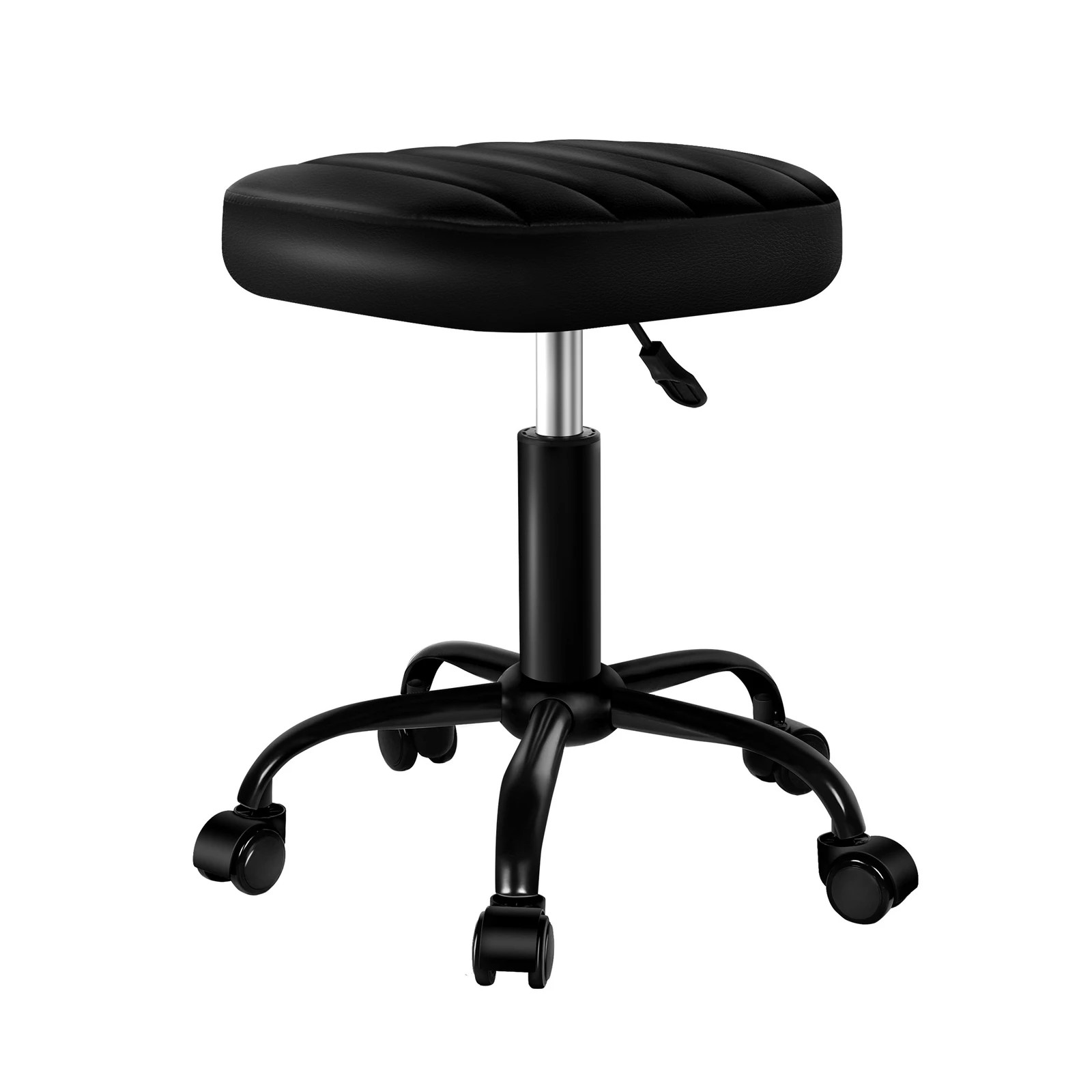 8 Alfordson Salon Stool Square Swivel Barber Hair Dress Chair - All Black, 8 of 9