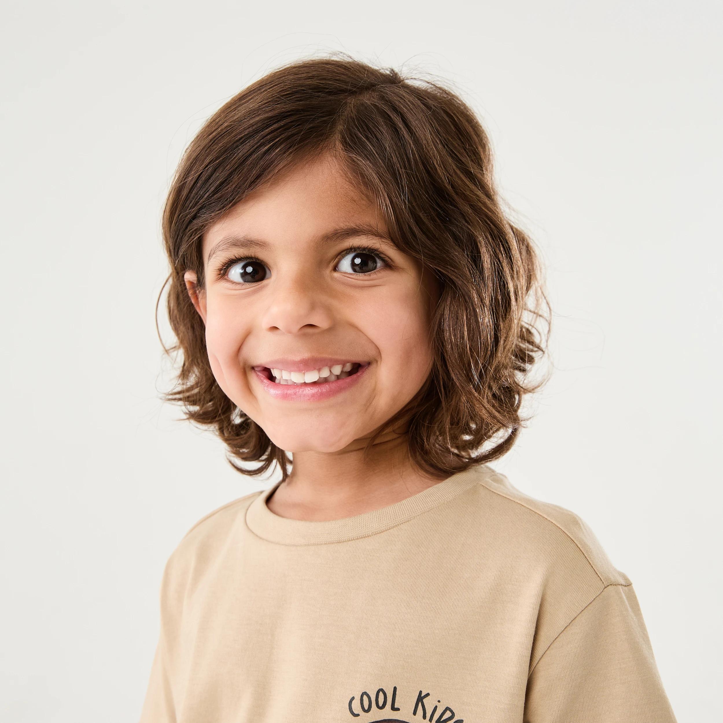 3 Chest Print T-shirt CHEEKY SMILE LIGHT BROWN, 3 of 6