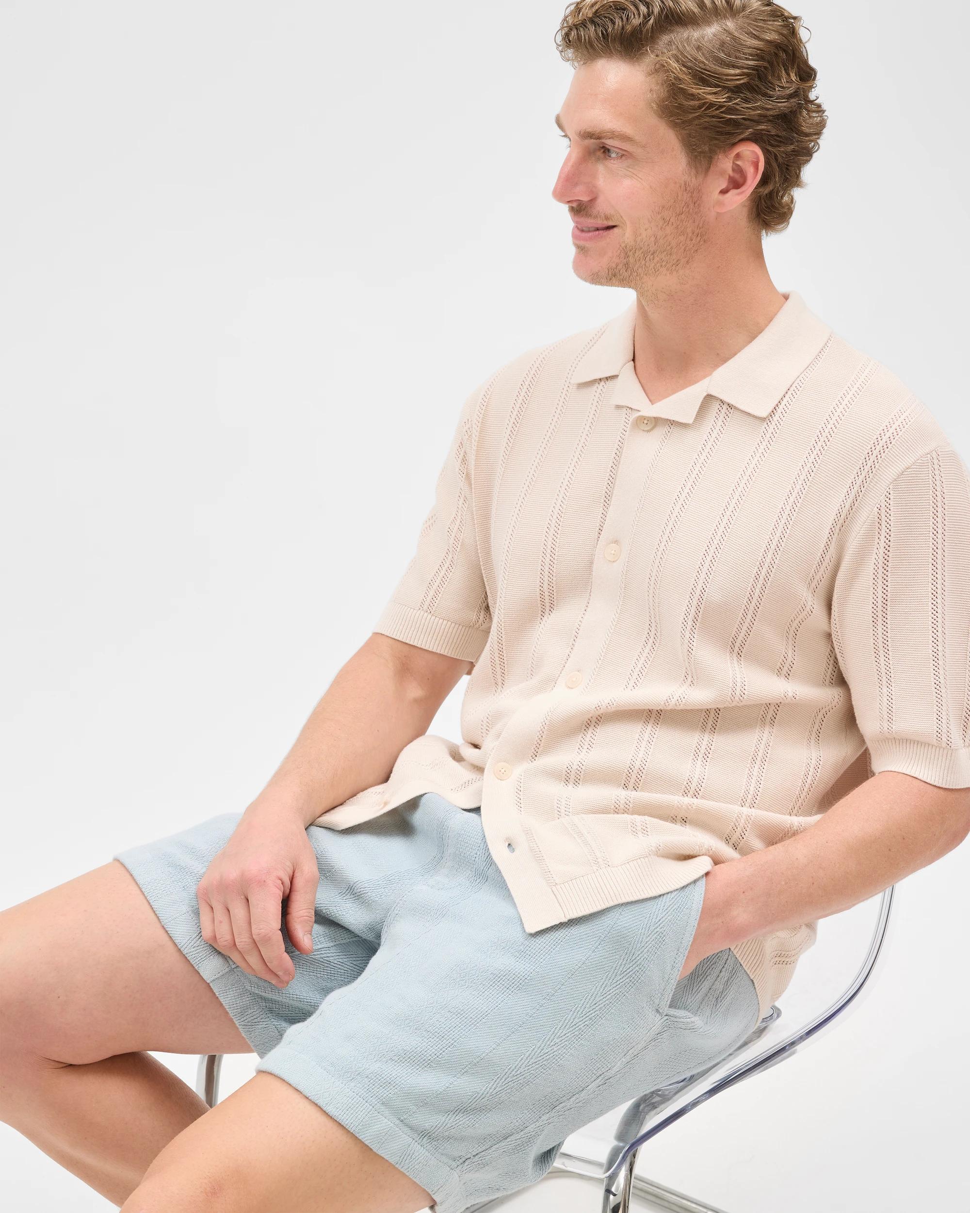 7 Target Man Australian Cotton Textured Stripe Shorts BLUE, 7 of 7