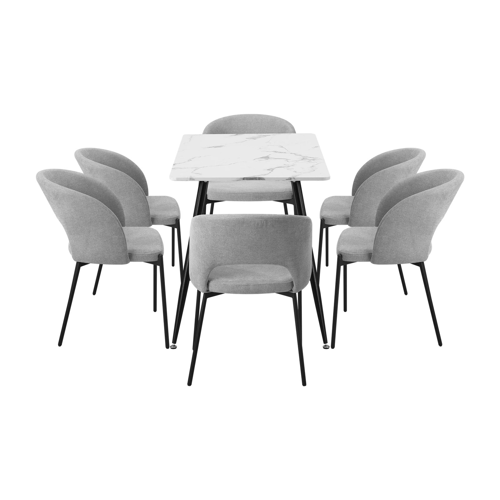 10 Oikiture 120cm Rectangle Dining Table With 6pcs Fabric Dining Chairs
 - Multi, 10 of 10