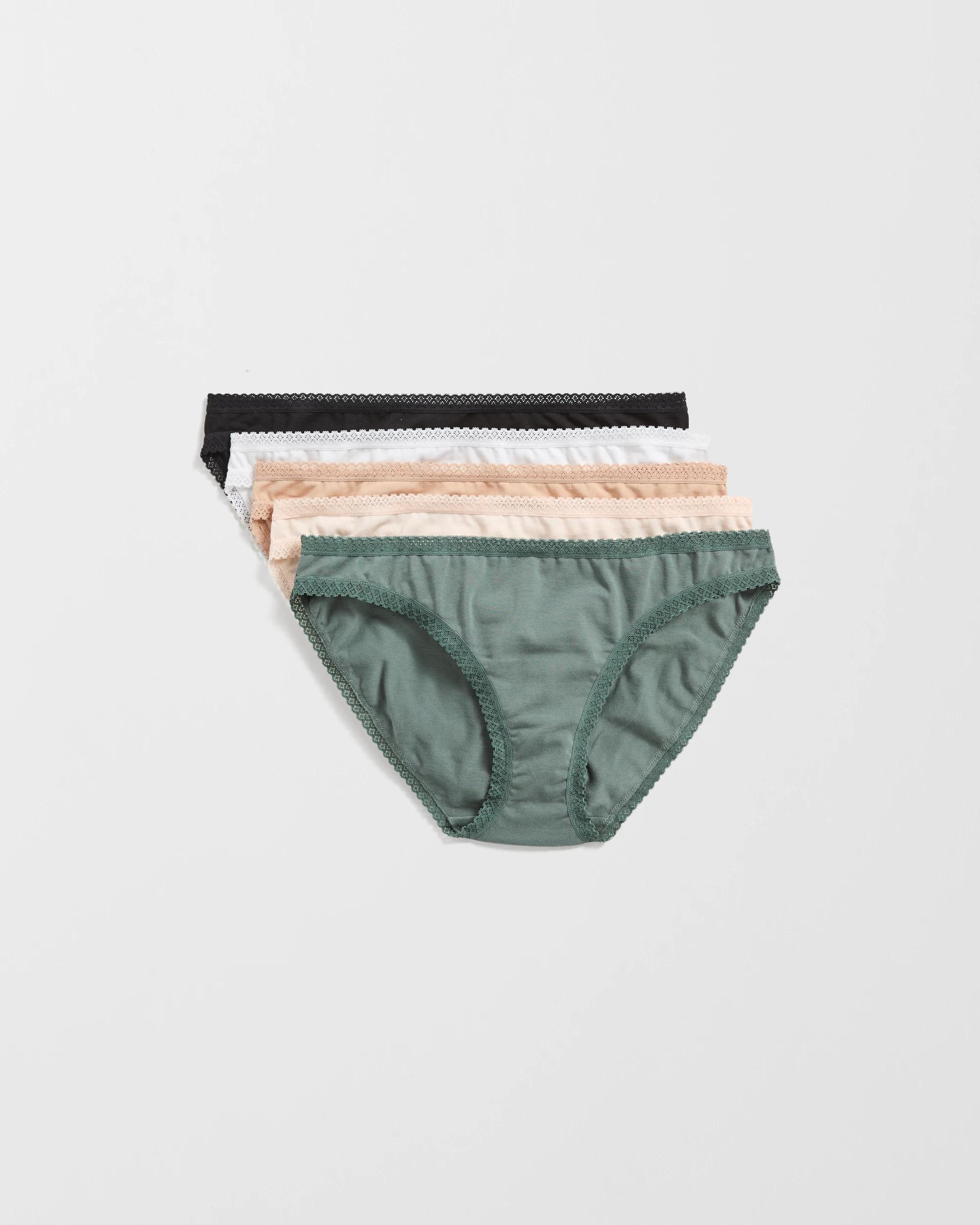 1 Target Woman Womens Australian Cotton Blend Bikini Briefs 5 Pack SAGE GREEN/NEUTRAL/PINK, 1 of 4