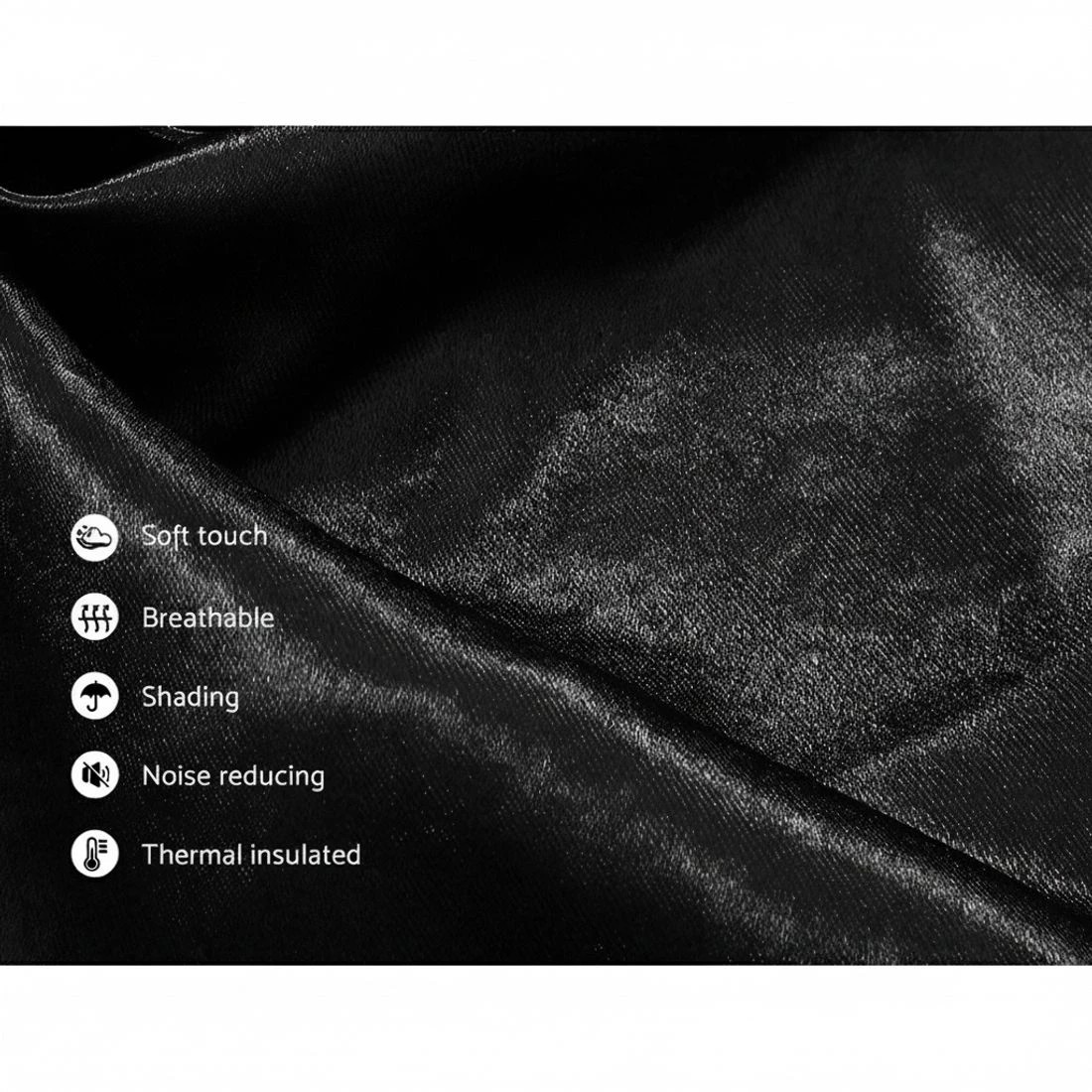 5 Artiss 2X Blockout Curtains Eyelet 300x230cm Shine - Black, 5 of 5