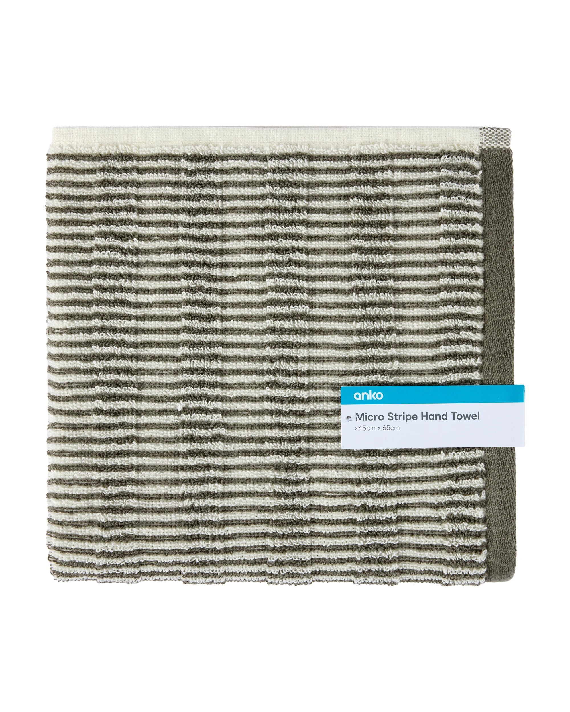 5 Micro Stripe Cotton Hand Towel - Green, 5 of 5