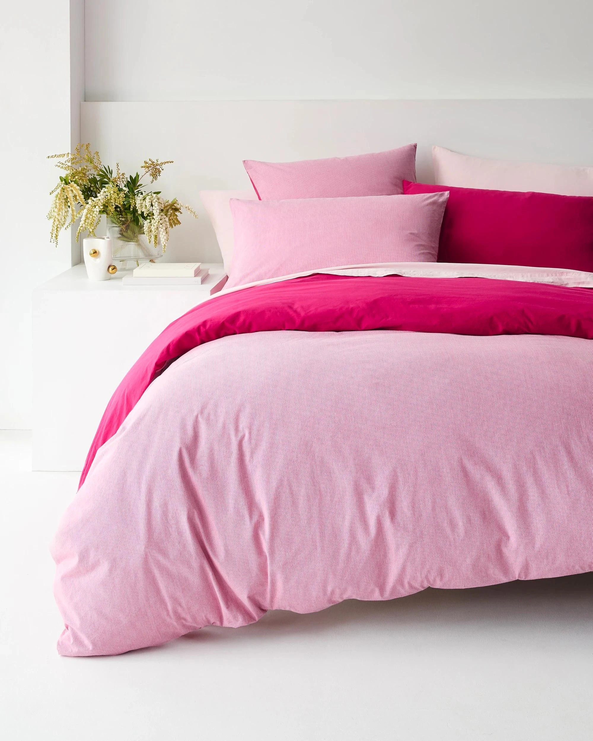 2 Arlo Cotton Stonewash Quilt Cover Set - King Bed - Pink, 2 of 7