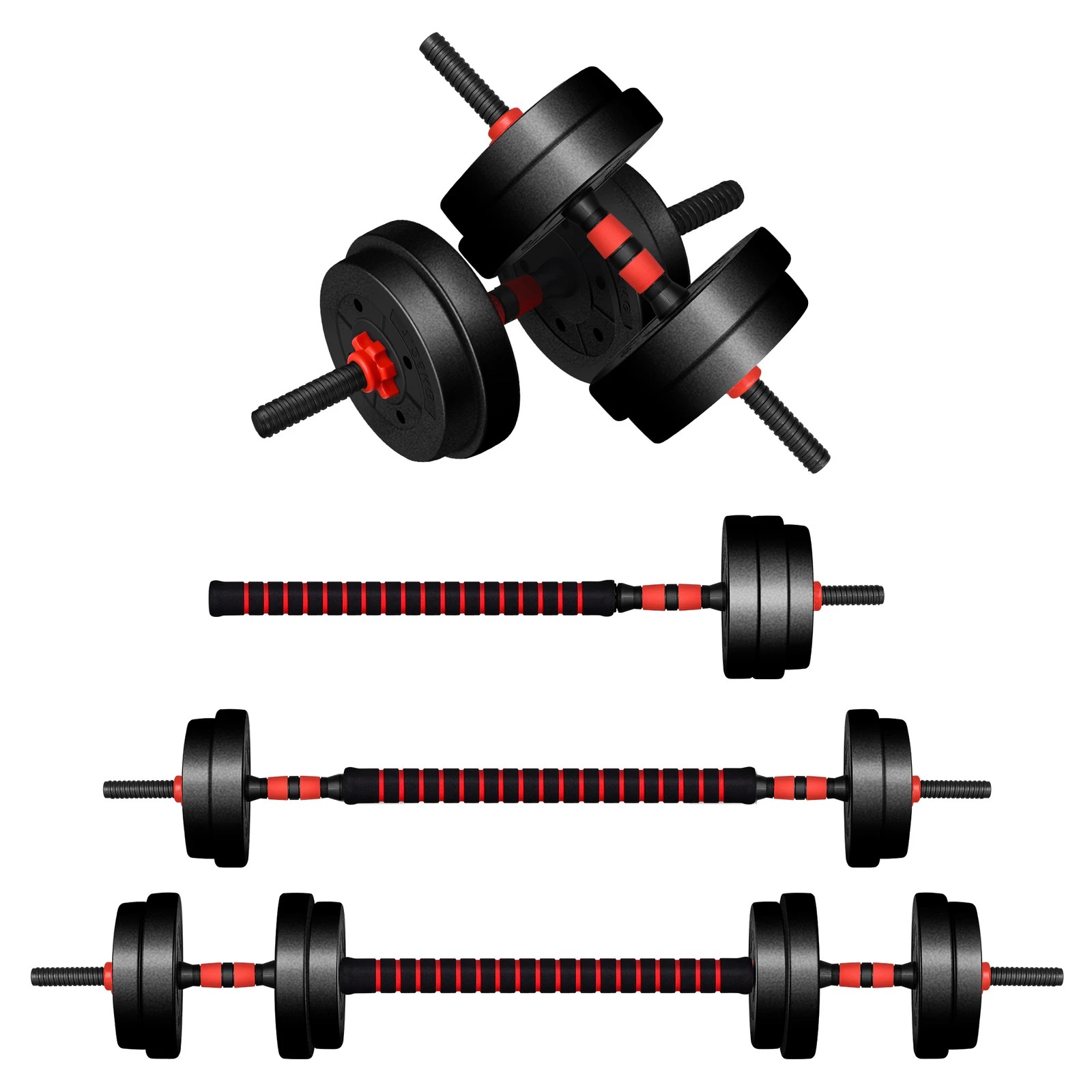 1 Black Lord Dumbbell Set 4in1 Adjustable Barbell 20kg, 1 of 8