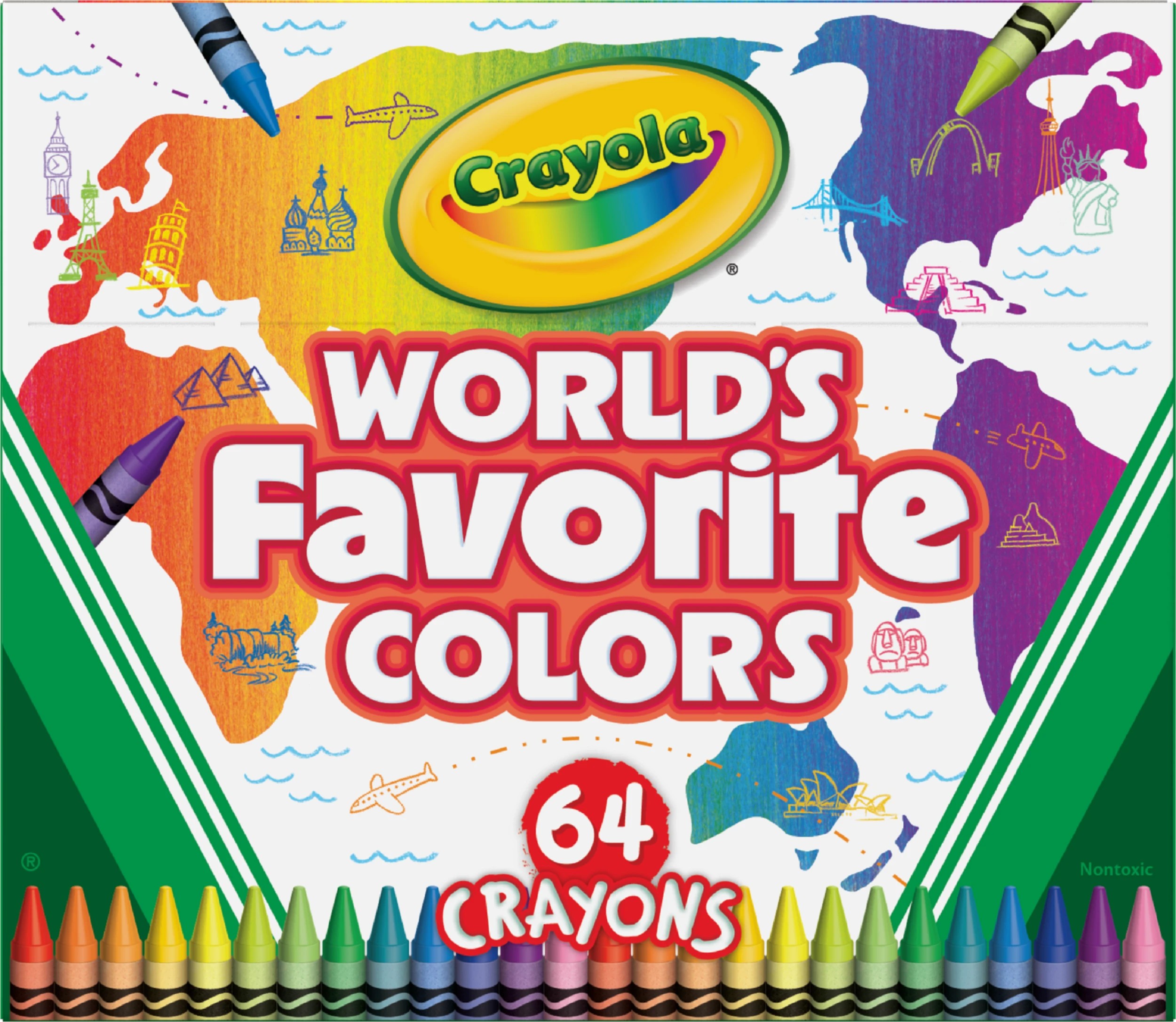 1 Crayola 64 Pack World's Favourite Colours Crayons, 1 of 5