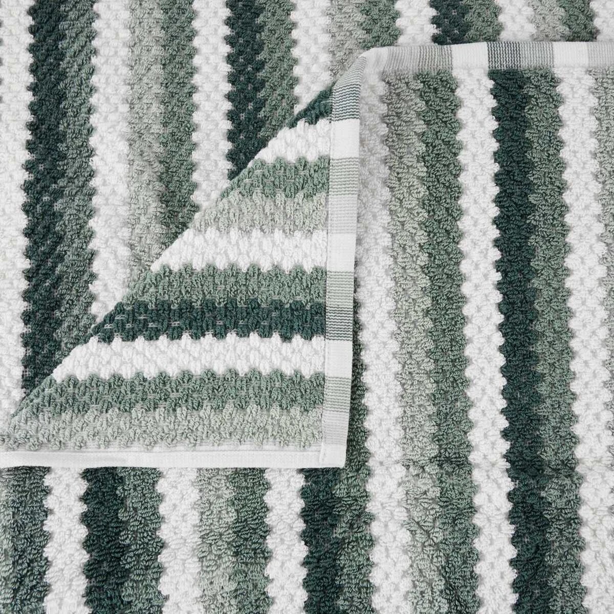 2 Multi Stripe Cotton Bath Towel - Teal, 2 of 6