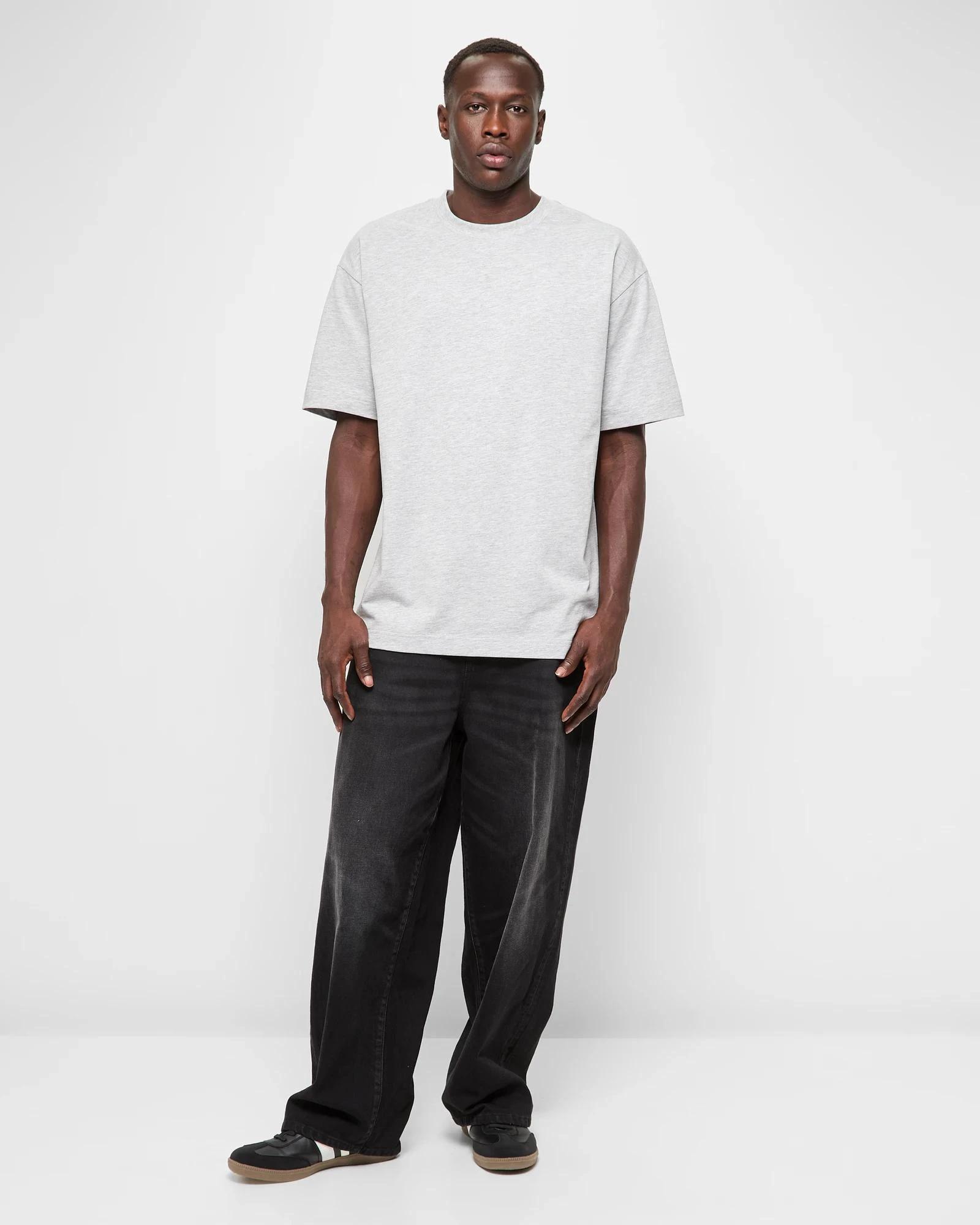 2 Commons Australian Cotton Oversized Heavy Core T-Shirt GREY MARLE, 2 of 7