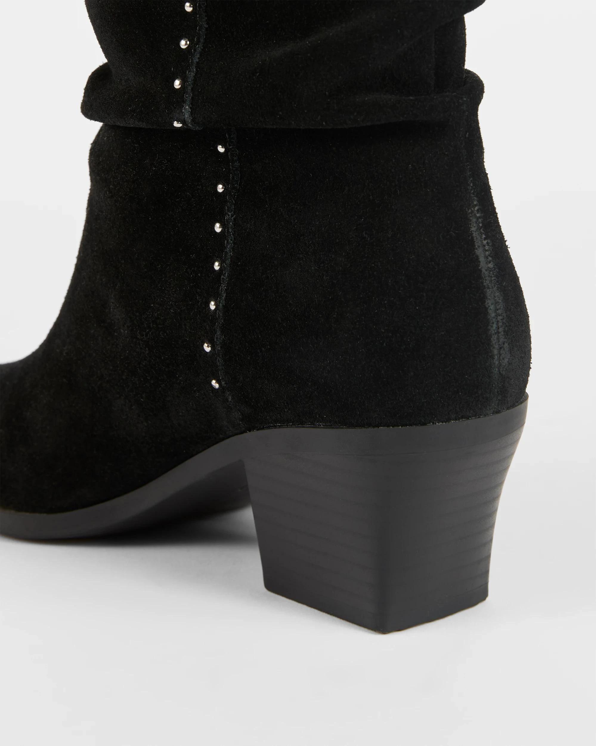 3 Target Woman Genuine Suede Leather Studded Ankle Boot - Tayla BLACK SUEDE, 3 of 3