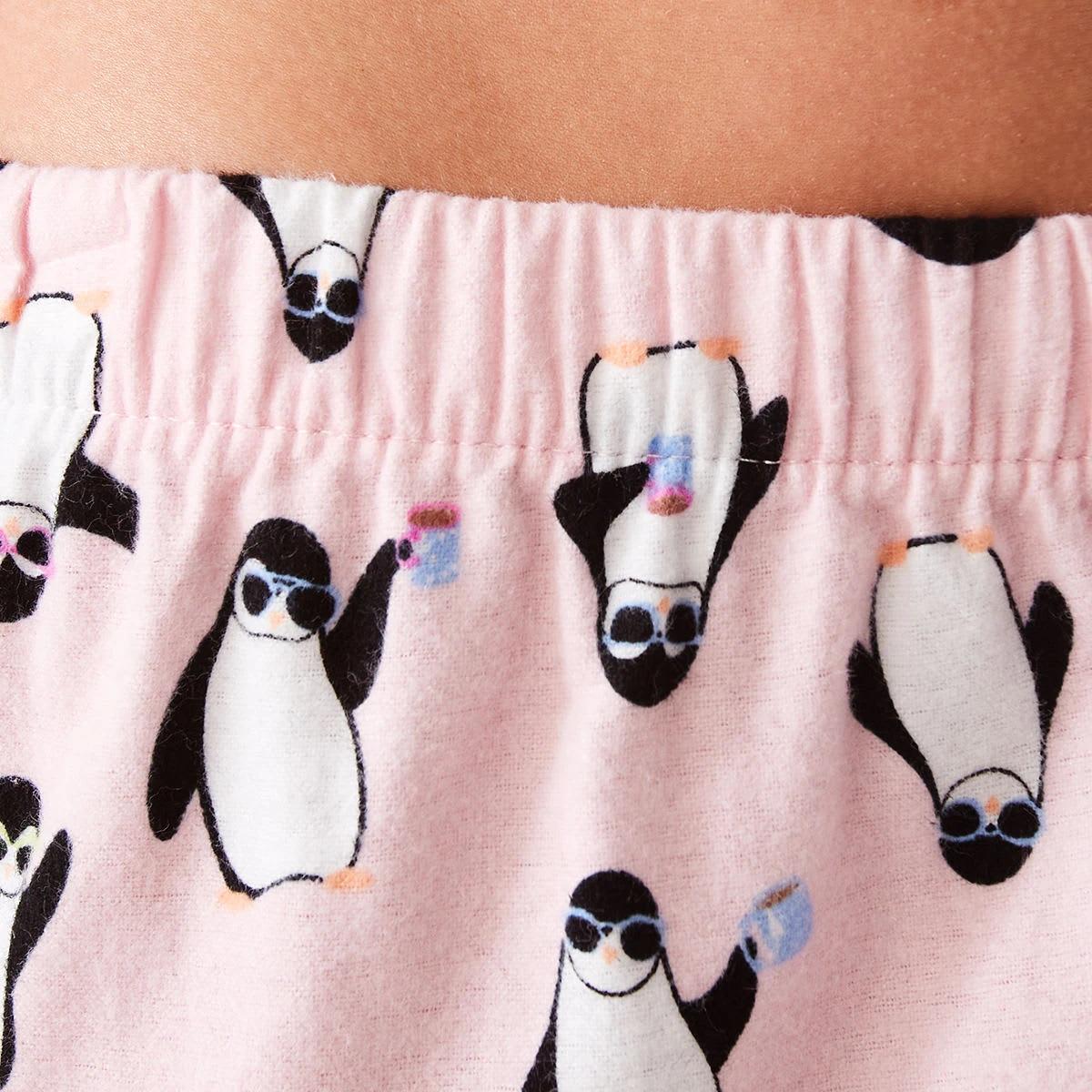 4 Printed Flannel Pants Penguin, 4 of 5
