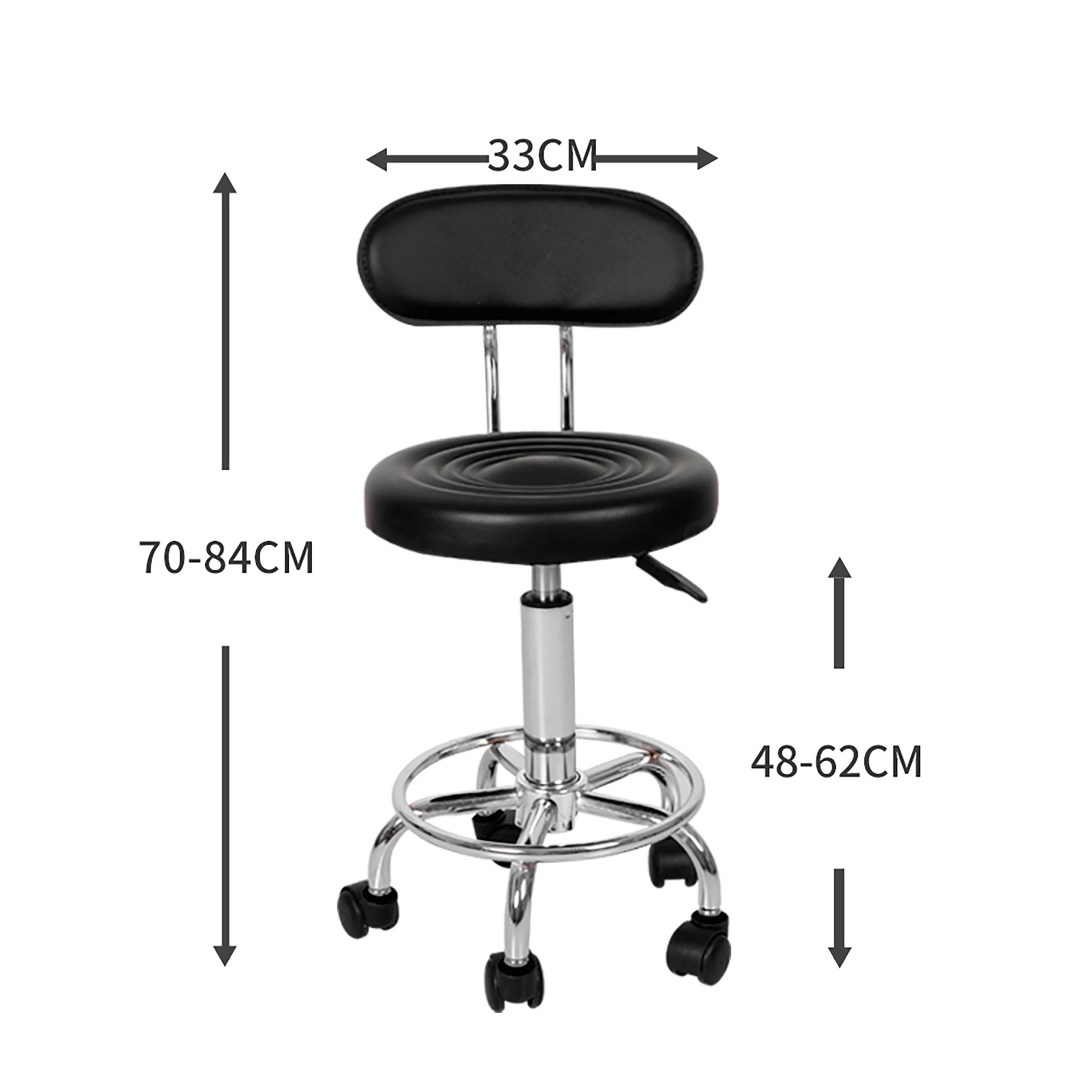3 Levede 4x Salon Stool Swivel Hydraulic Lift - Black, 3 of 8