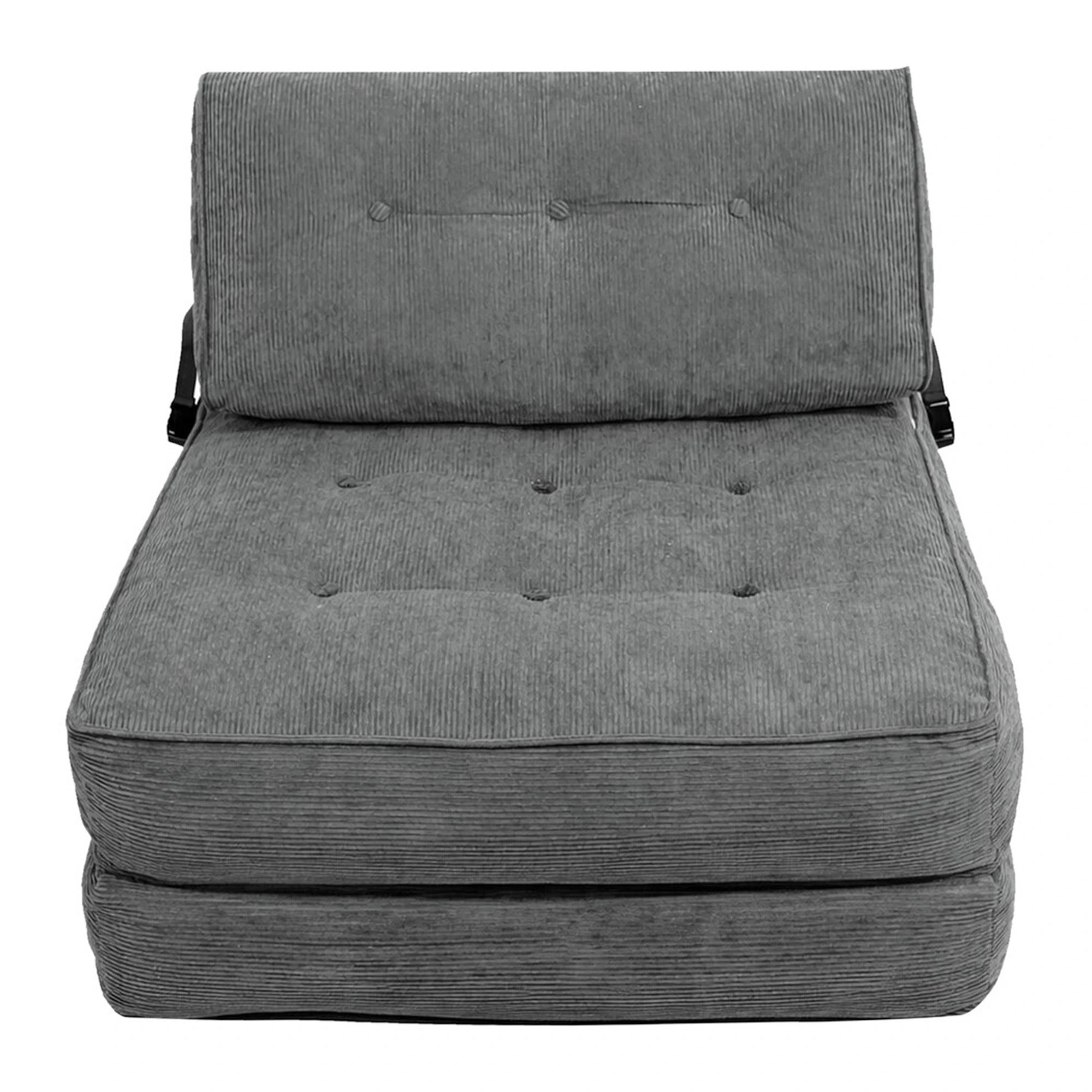 2 Levede Convertible Sofa Bed Foldable Single Sleeper Bed Compact Living Room Grey - Grey, 2 of 9
