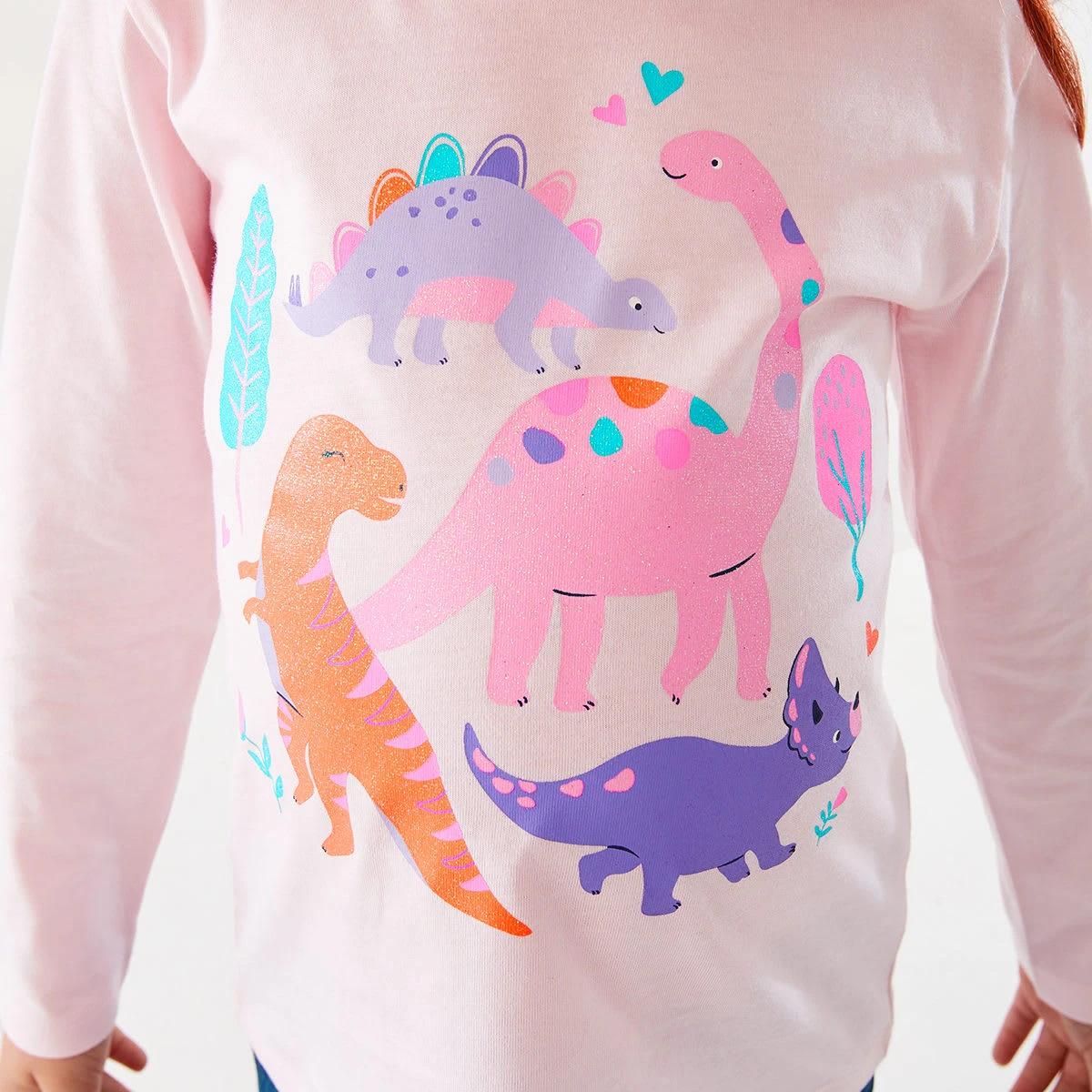 4 Long Sleeve Placement Print T-shirt Dinosaurs, 4 of 8