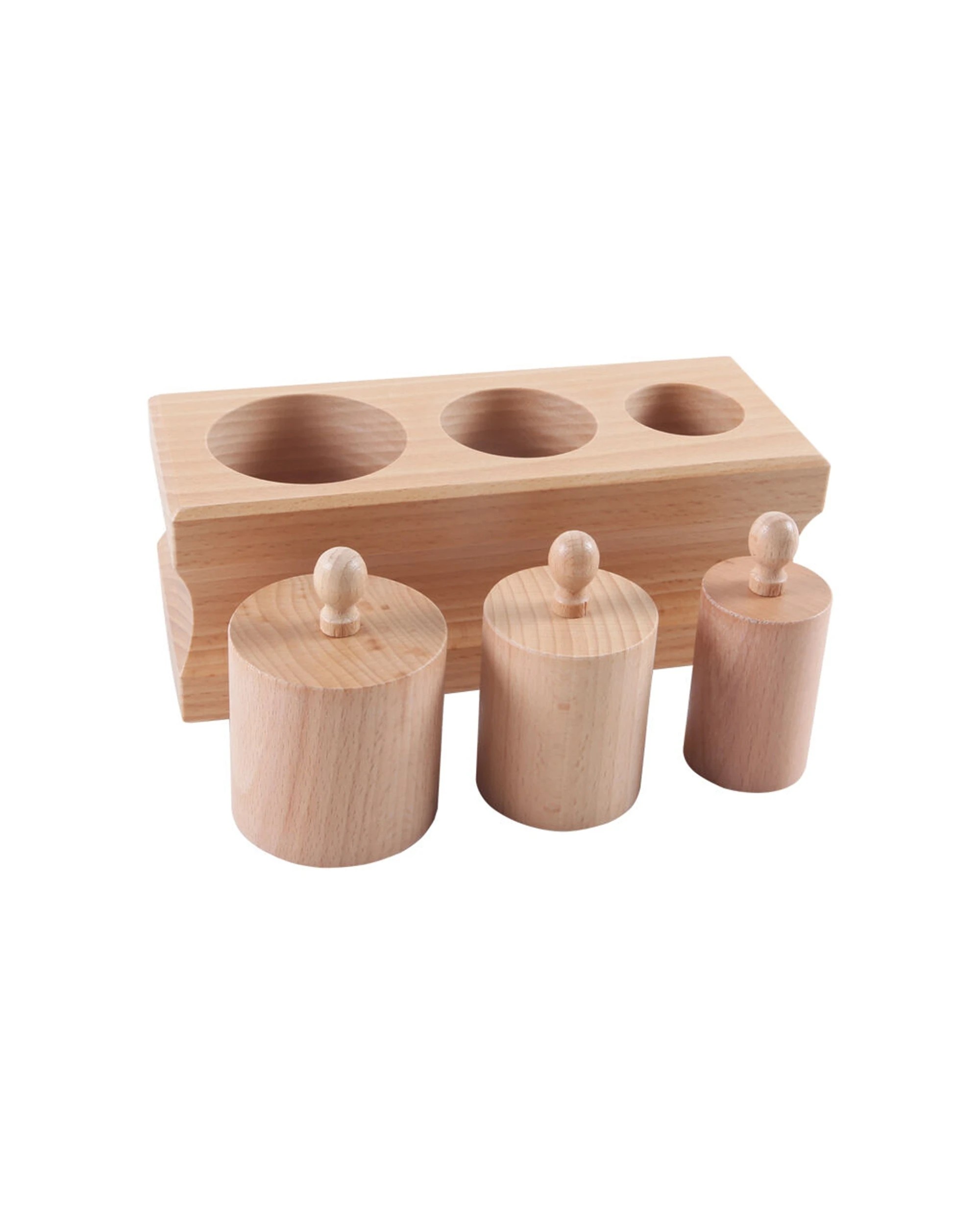 3 GAM MONTESSORI Cylinder Block Educational Toy Visual Discrimination Ages 3 - Brown, 3 of 3