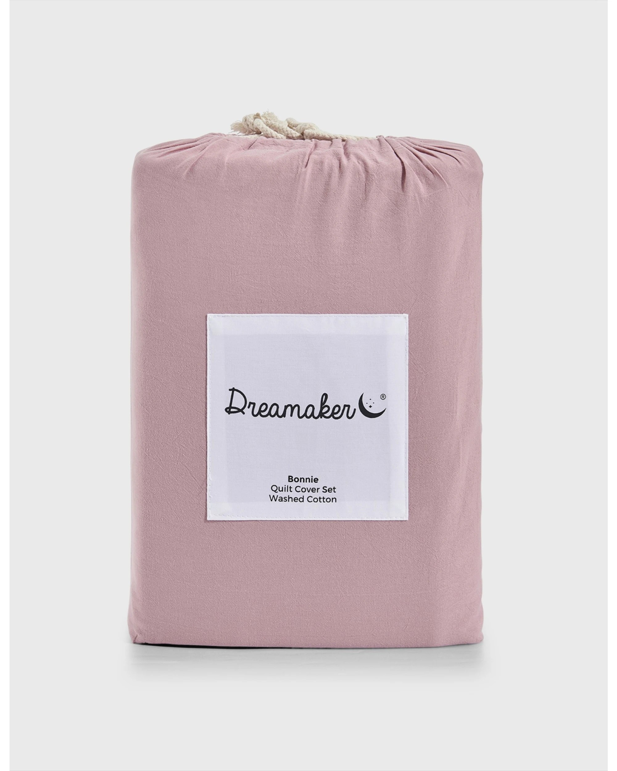 9 Dreamaker Bonnie Washed Cotton Quilt Cover Set with Bows Double Bed - King Bed - Pink Pearl, 9 of 9
