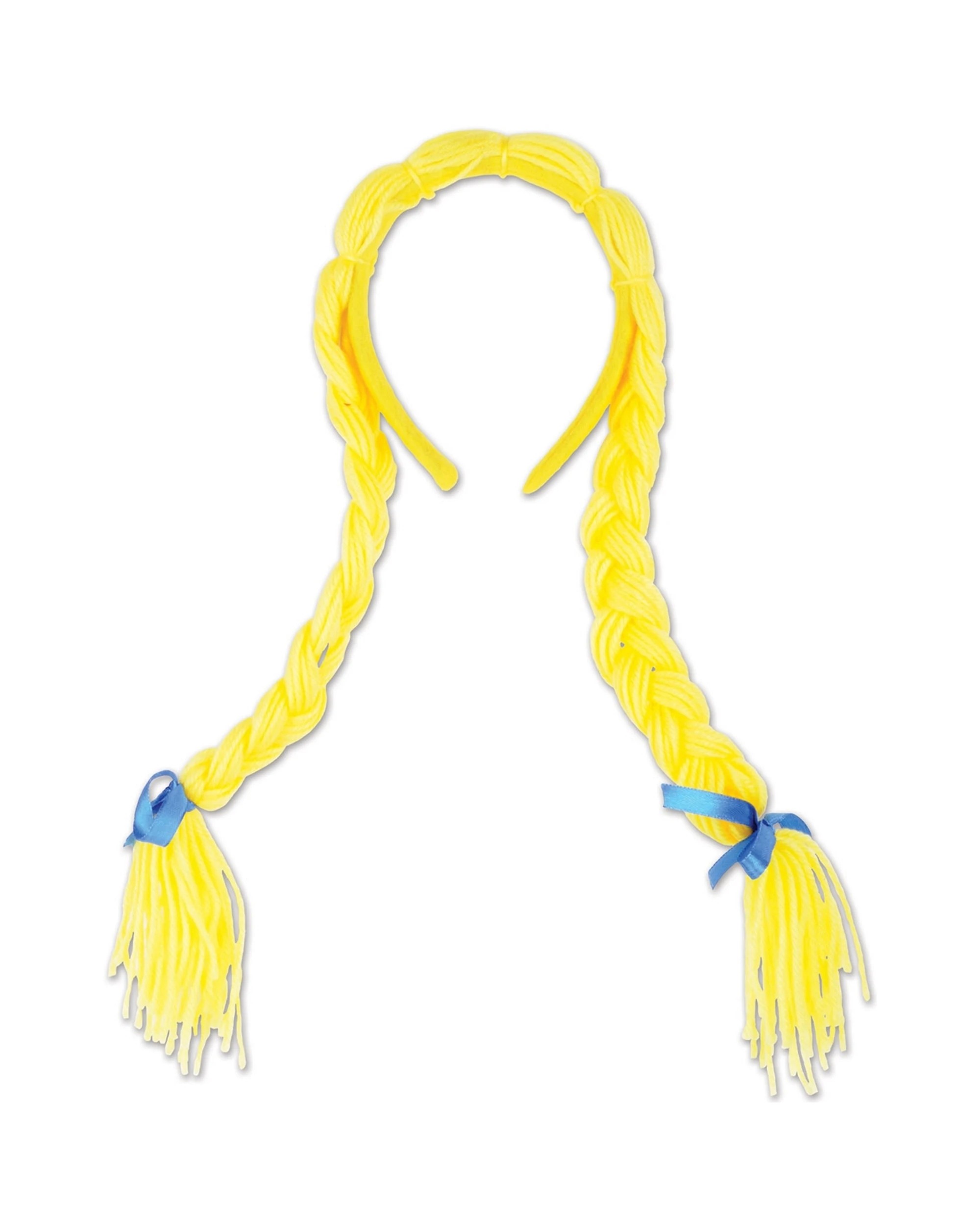 1 Beistle Yellow Pigtail Braids Headband - One Size - Yellow, 1 of 1