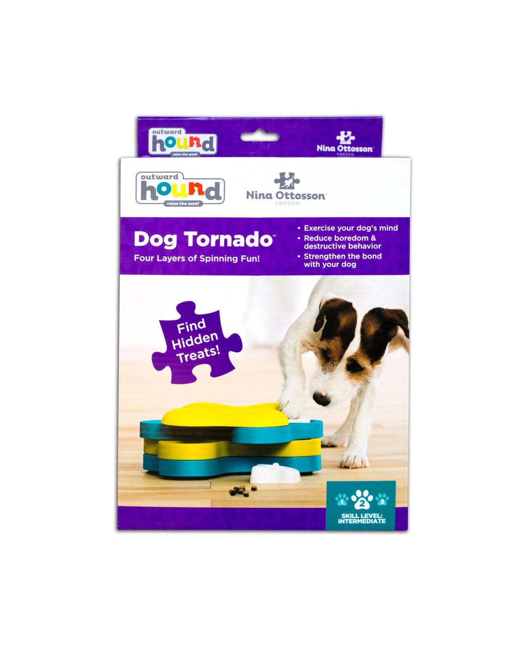 2 Outward Hound Nina Ottosson Dog Tornado Interactive Treat Dispenser Dog Toy Blue, 2 of 8
