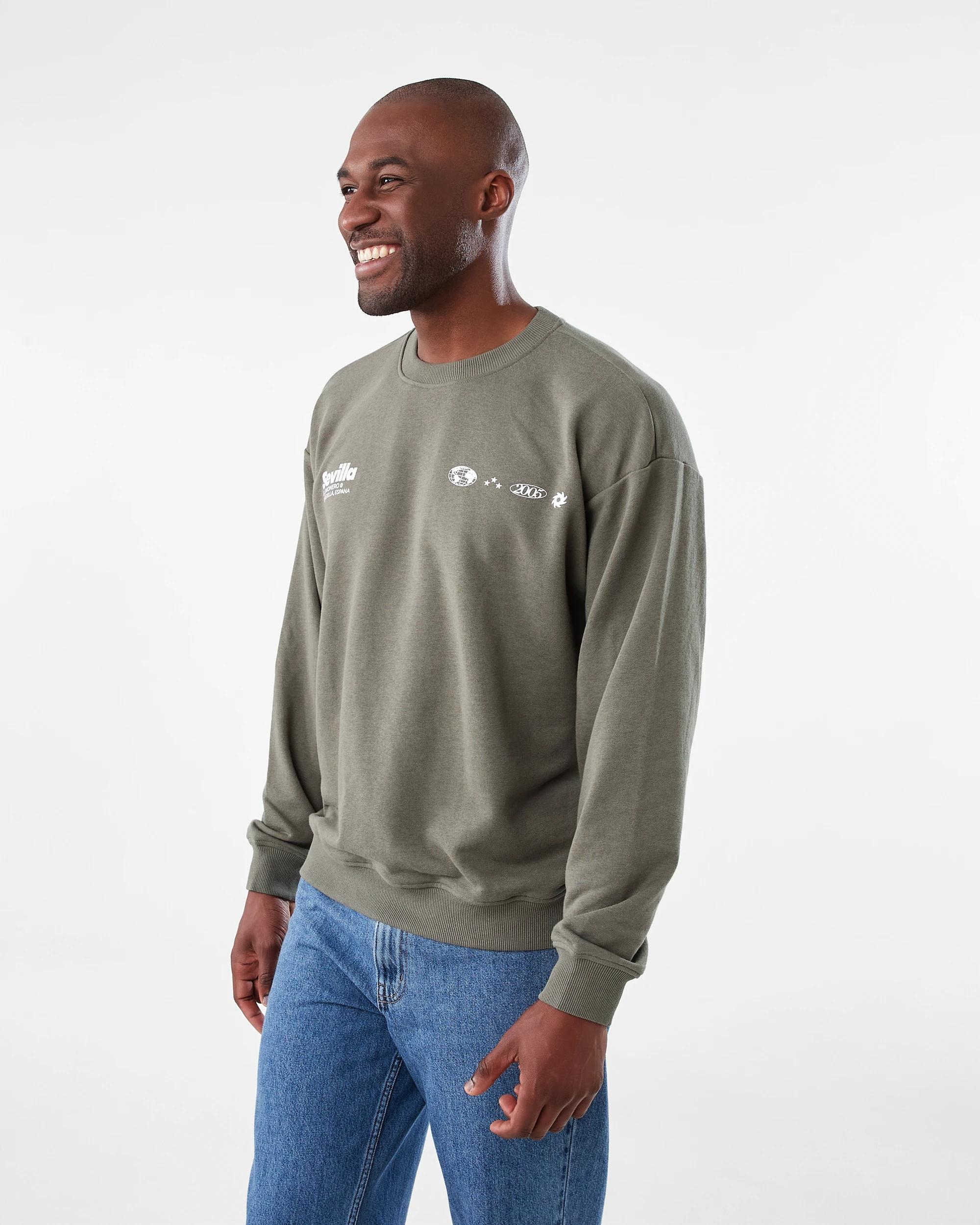 2 Terry Oversized Print Crew Neck Sweatshirt Grn Sevila, 2 of 9