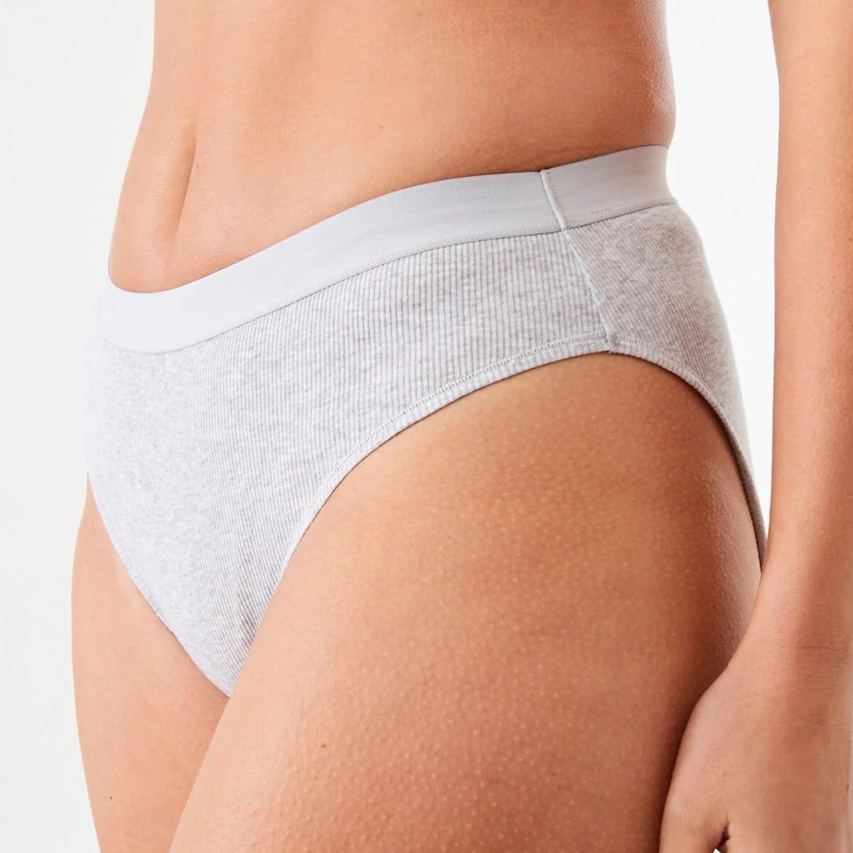 2 Ribbed Bikini Briefs Slvr Marle, 2 of 4