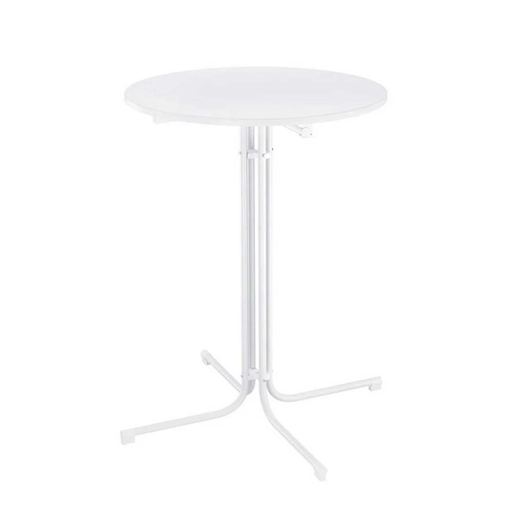 1 Gardeon Outdoor Bar Table Round Folding Desk Top 109cm Patio Furniture - White, 1 of 7