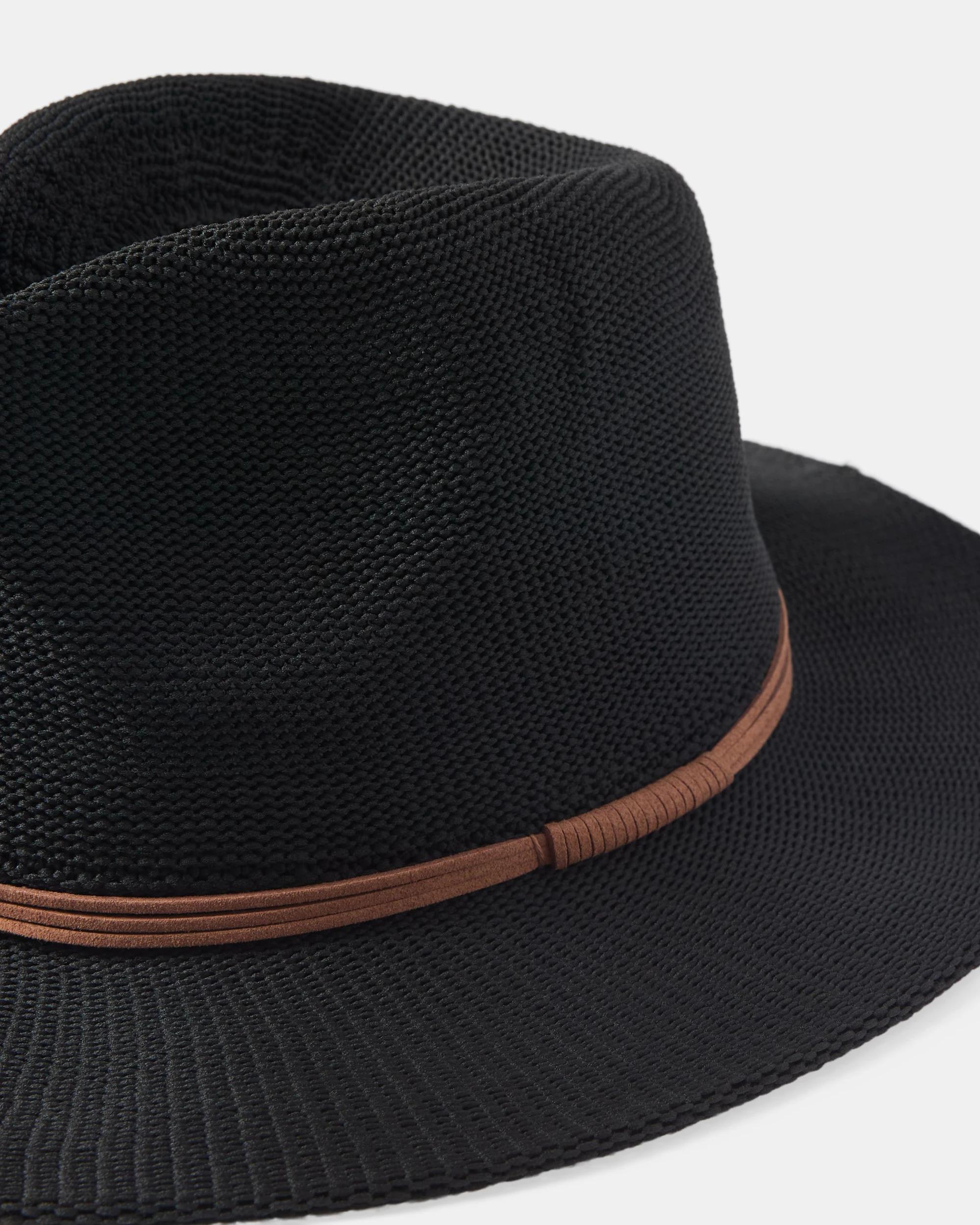 2 Metal Trim Fedora Hat Black, 2 of 3