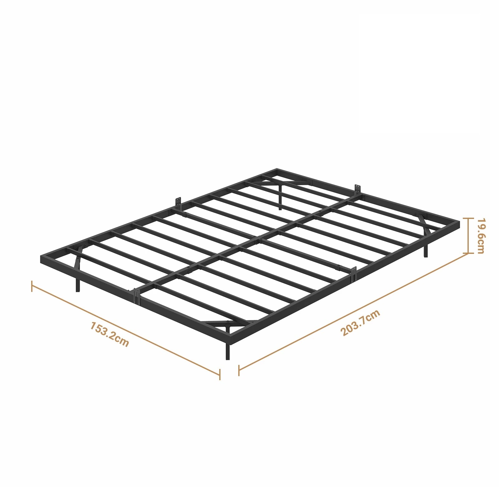 3 Advwin Queen Floating Bed Frame With Led Lights Metal Platform, 3 of 8