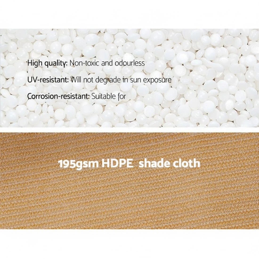 3 Instahut 90% Shade Cloth 3.66x20m Shadecloth Sail Heavy Duty - Beige, 3 of 5