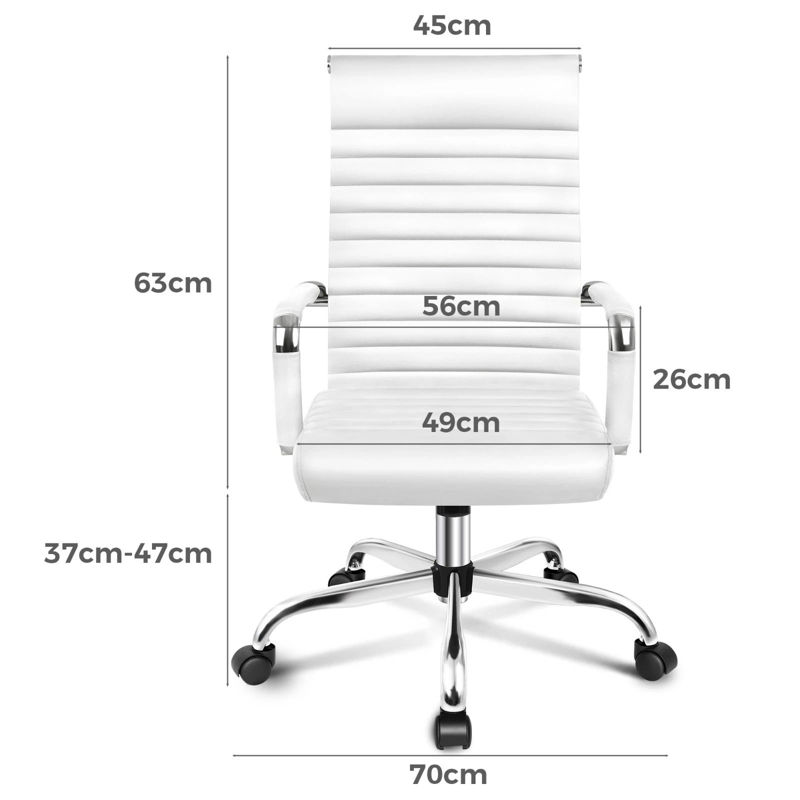 9 Alfordson Office Chair Padded Seat Ergonomic Executive Computer Study Gaming - White, 9 of 10