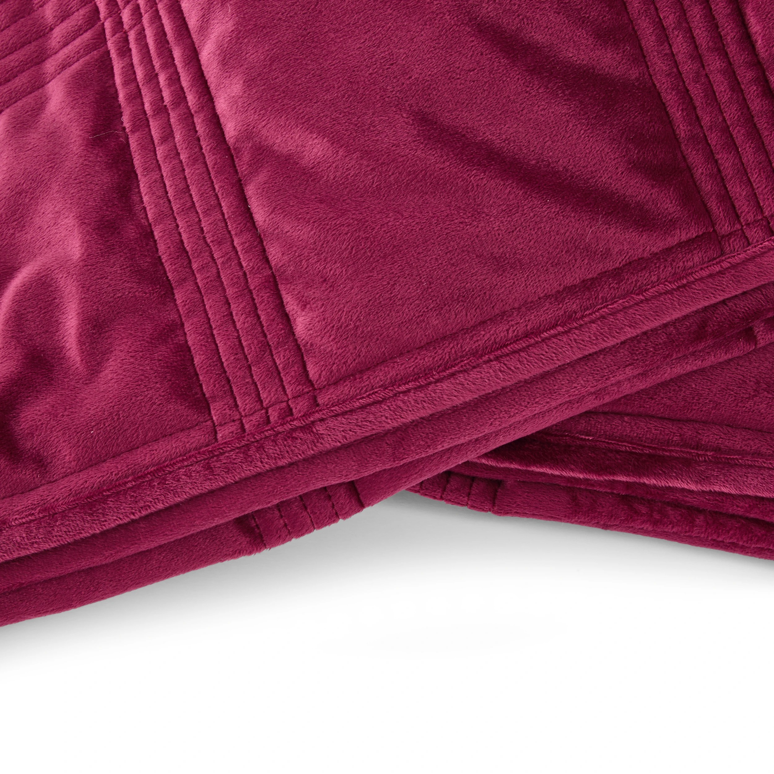 6 Velvet Reversible Coverlet Set - Queen/ King Bed, Berry, 6 of 8