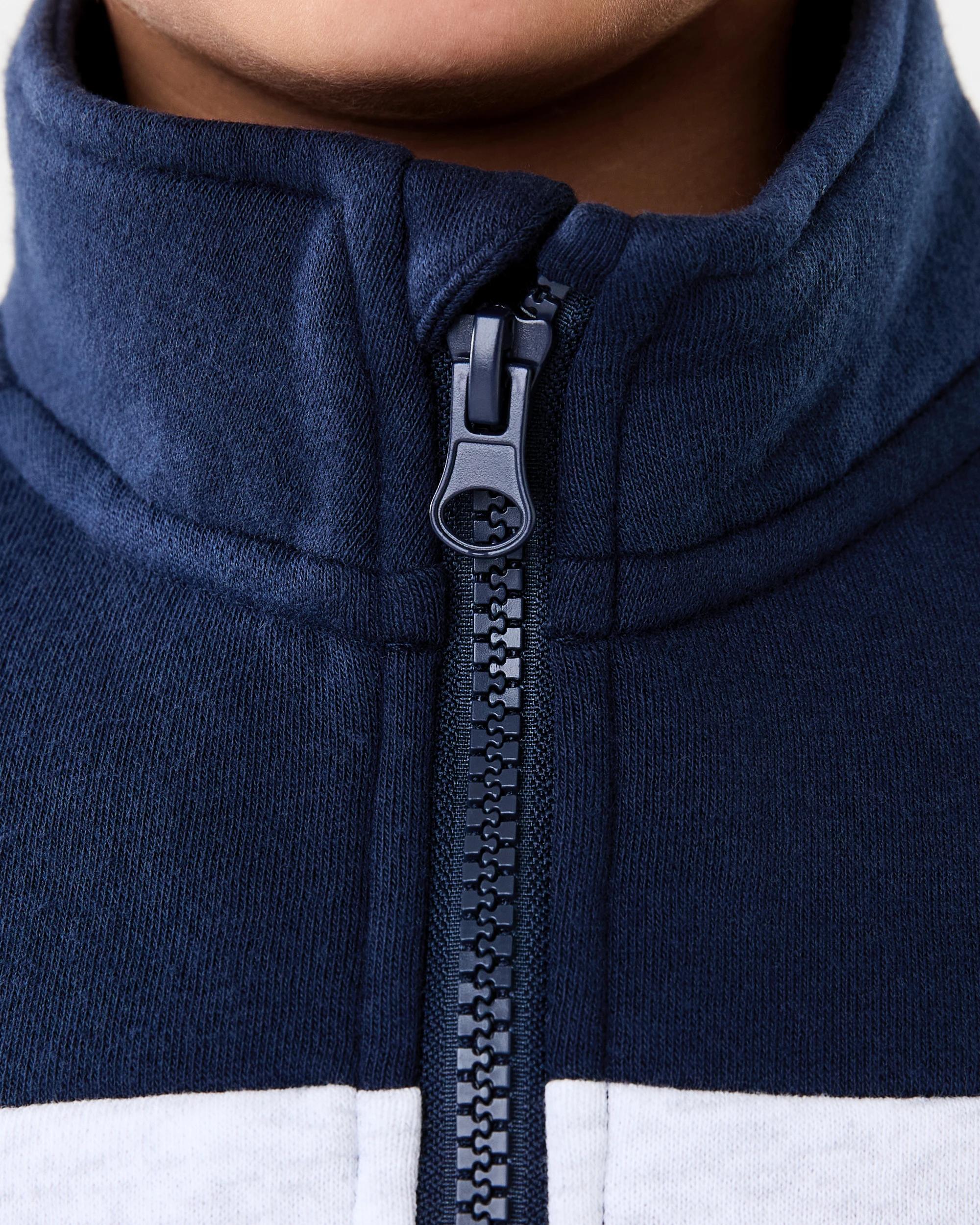 4 Oversized Quarter Zip Sweatshirt Wht Marle, 4 of 8