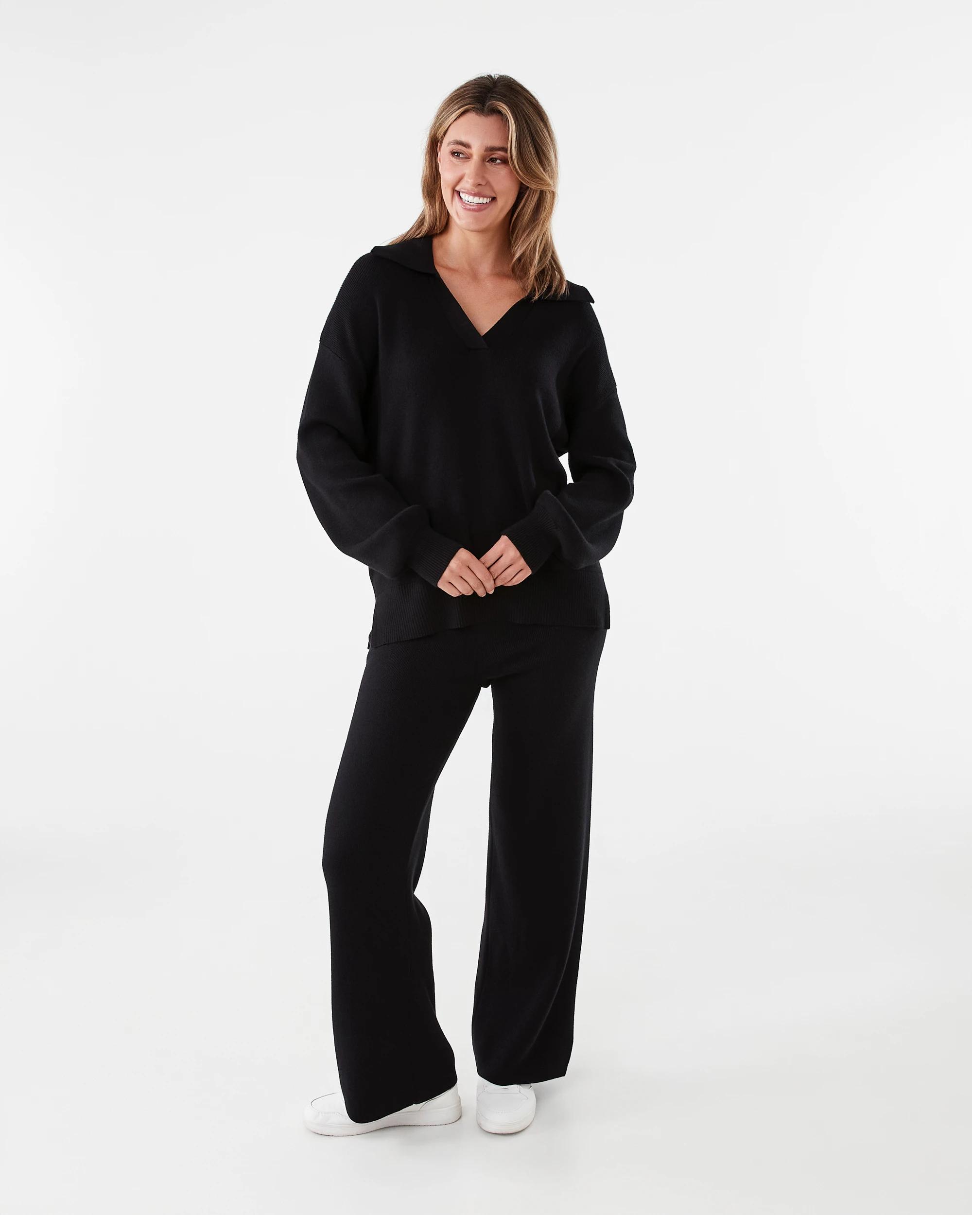 8 Compact Polo Jumper Black, 8 of 8