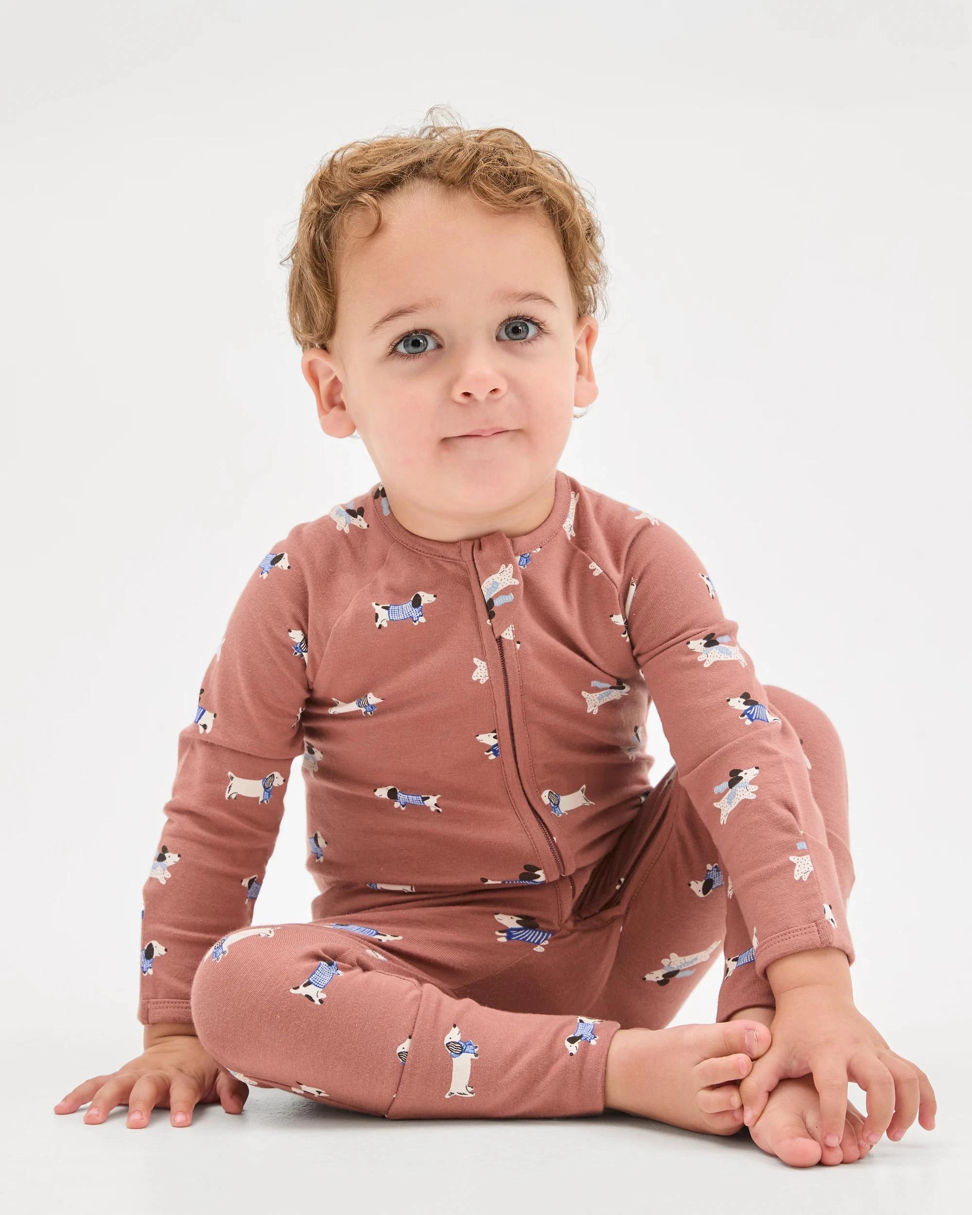 1 Target Baby Baby Organic Cotton Zip Front Footless Coverall SAUSAGE DOG, 1 of 4
