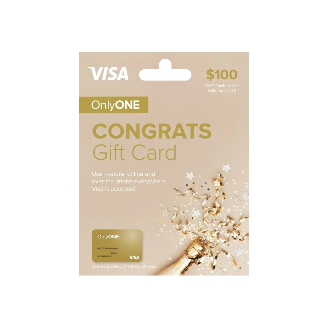 1 Only One VISA $100 Congrats Gift Card, 1 of 1