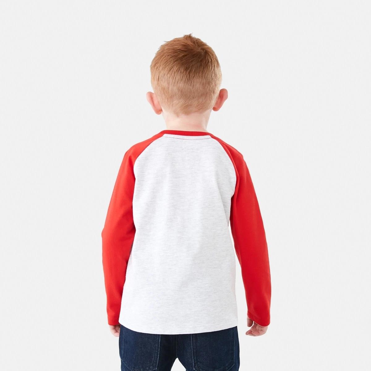 2 Printed Raglan Long Sleeve T-shirt Marl Ateam, 2 of 9